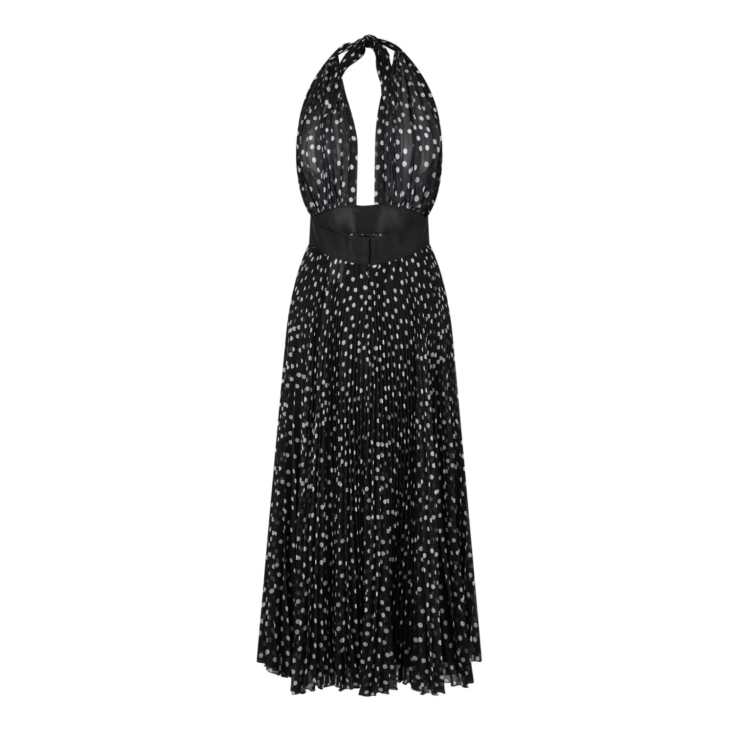 LUXURY HUB DOLCE AND GABBANA POLKA DOT PLUNGE DRESS