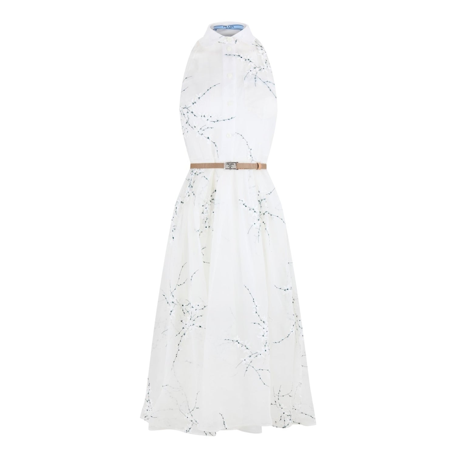 LUXURY HUB PRADA EMBROIDERED ORGANZA DRESS