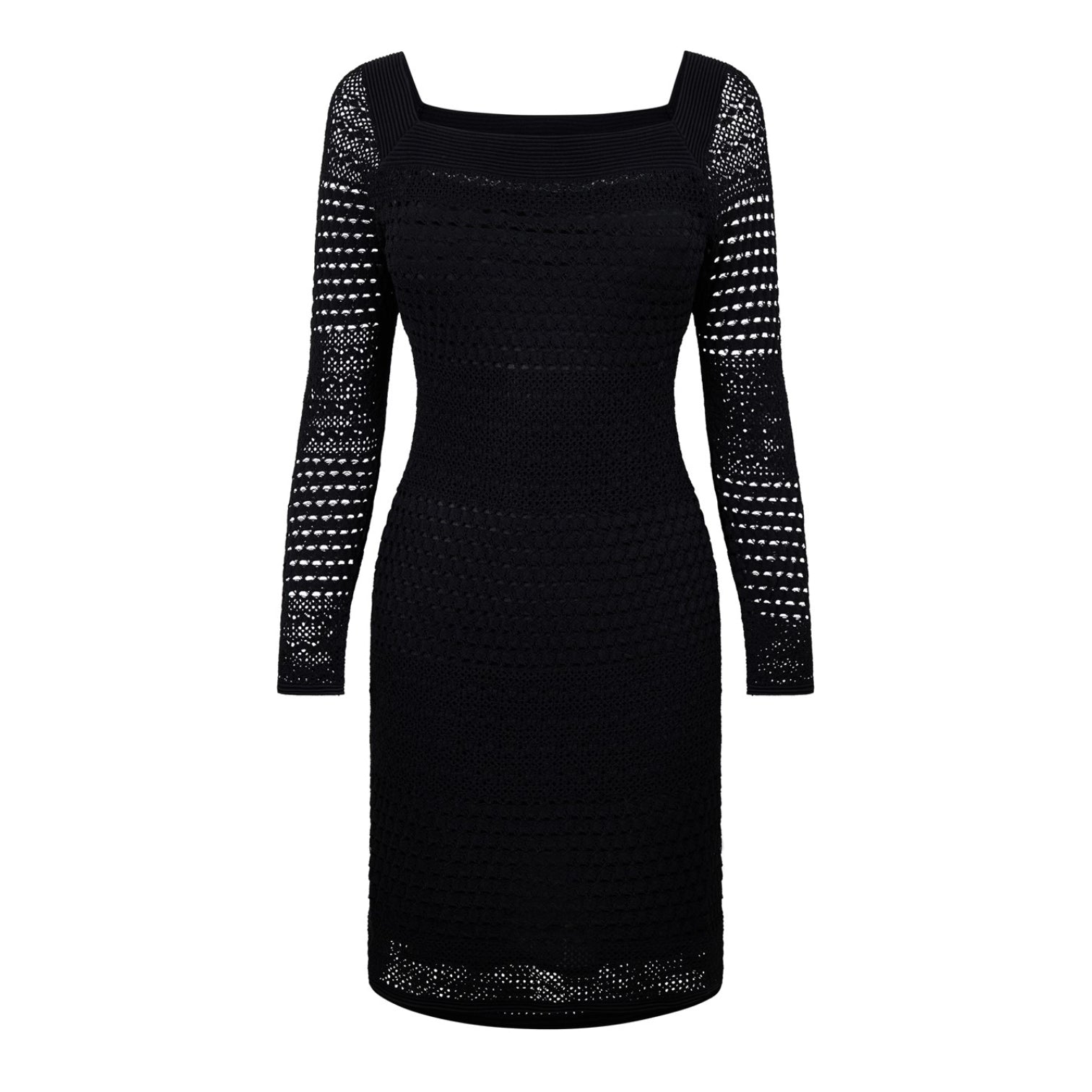 LUXURY HUB TOM FORD OPENWORK KNIT MINI DRESS