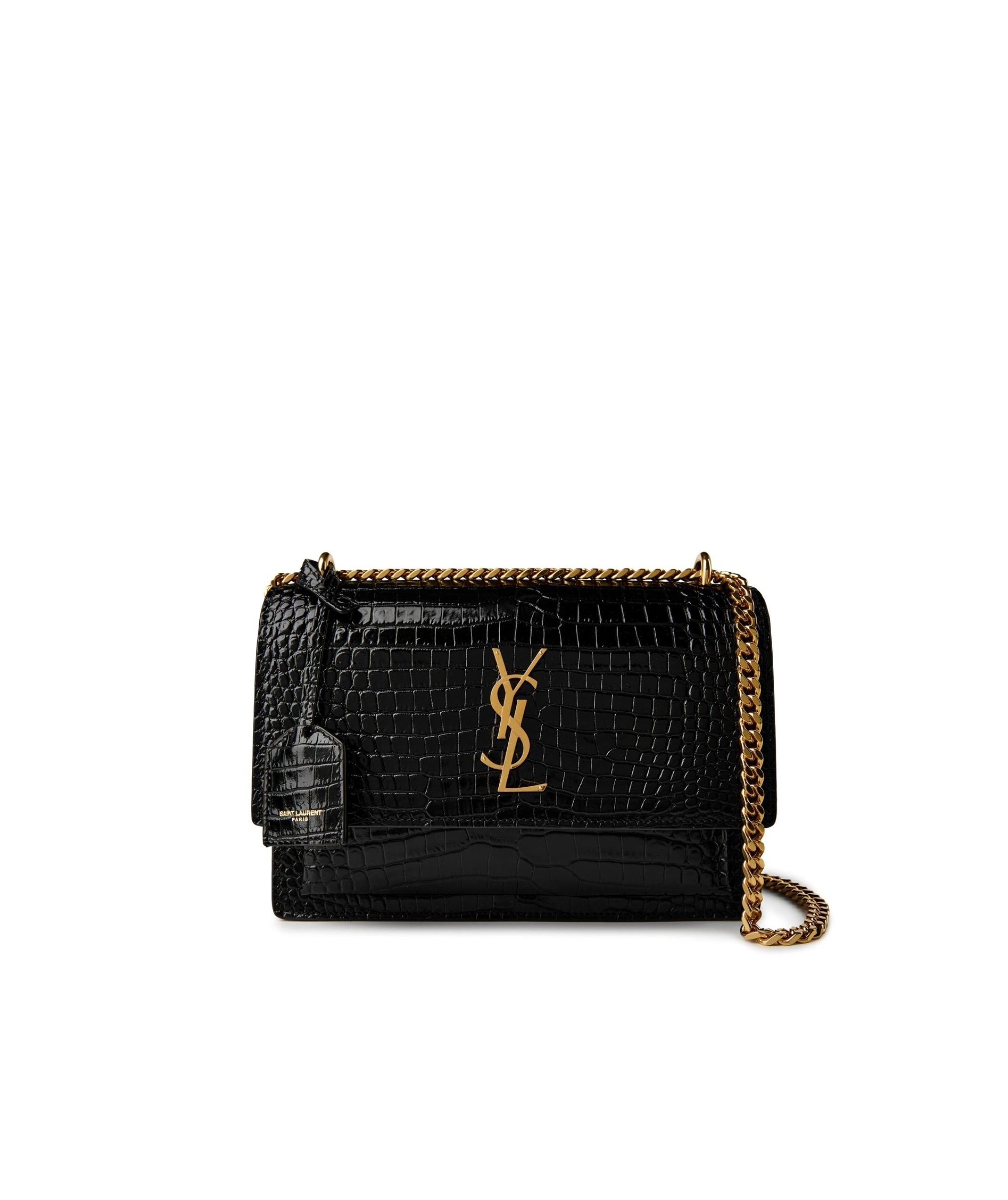 LUXURY HUB SAINT LAURENT SUNSET CROCODILE-EFFECT SHOULDER BAG