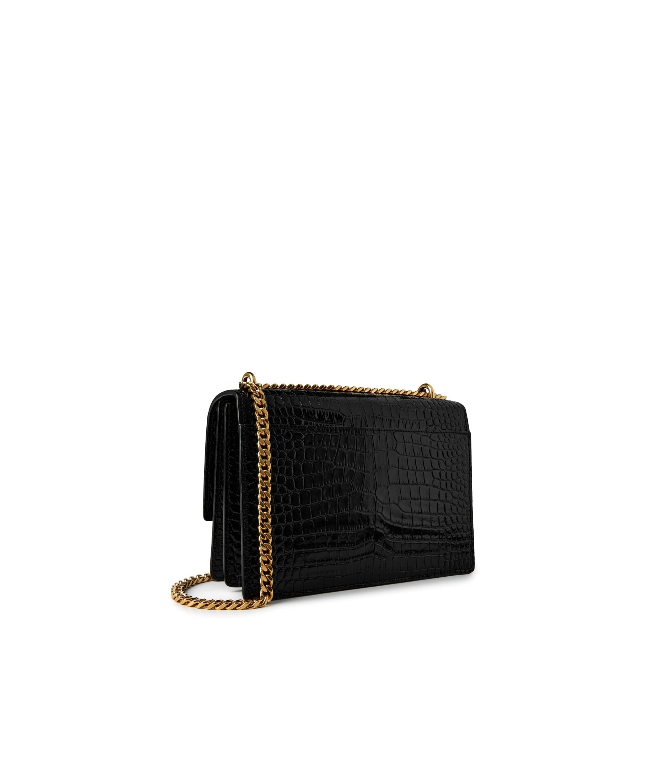 LUXURY HUB SAINT LAURENT SUNSET CROCODILE-EFFECT SHOULDER BAG