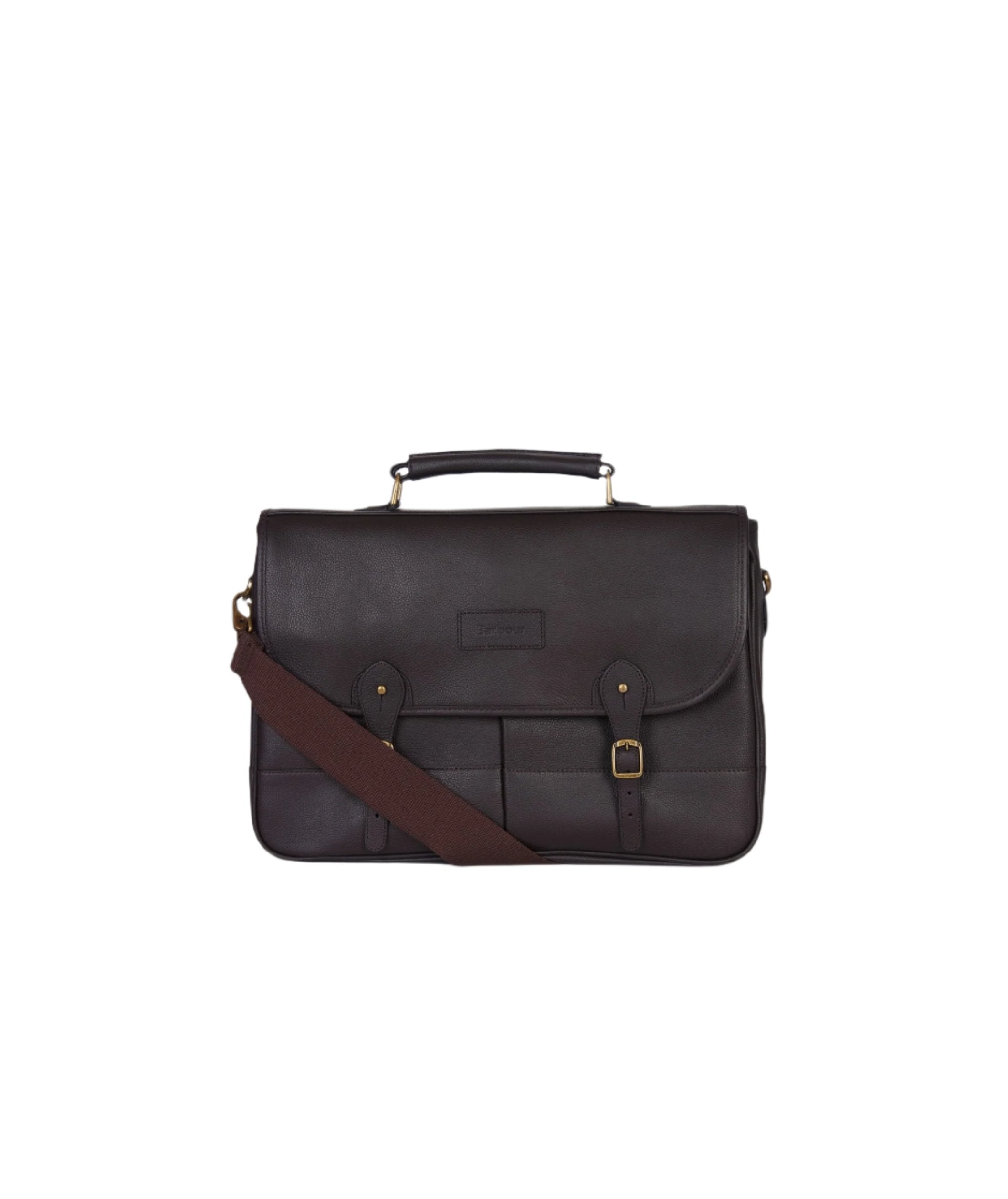 LUXURY HUB BARBOUR LEATHER BRIEFCASE