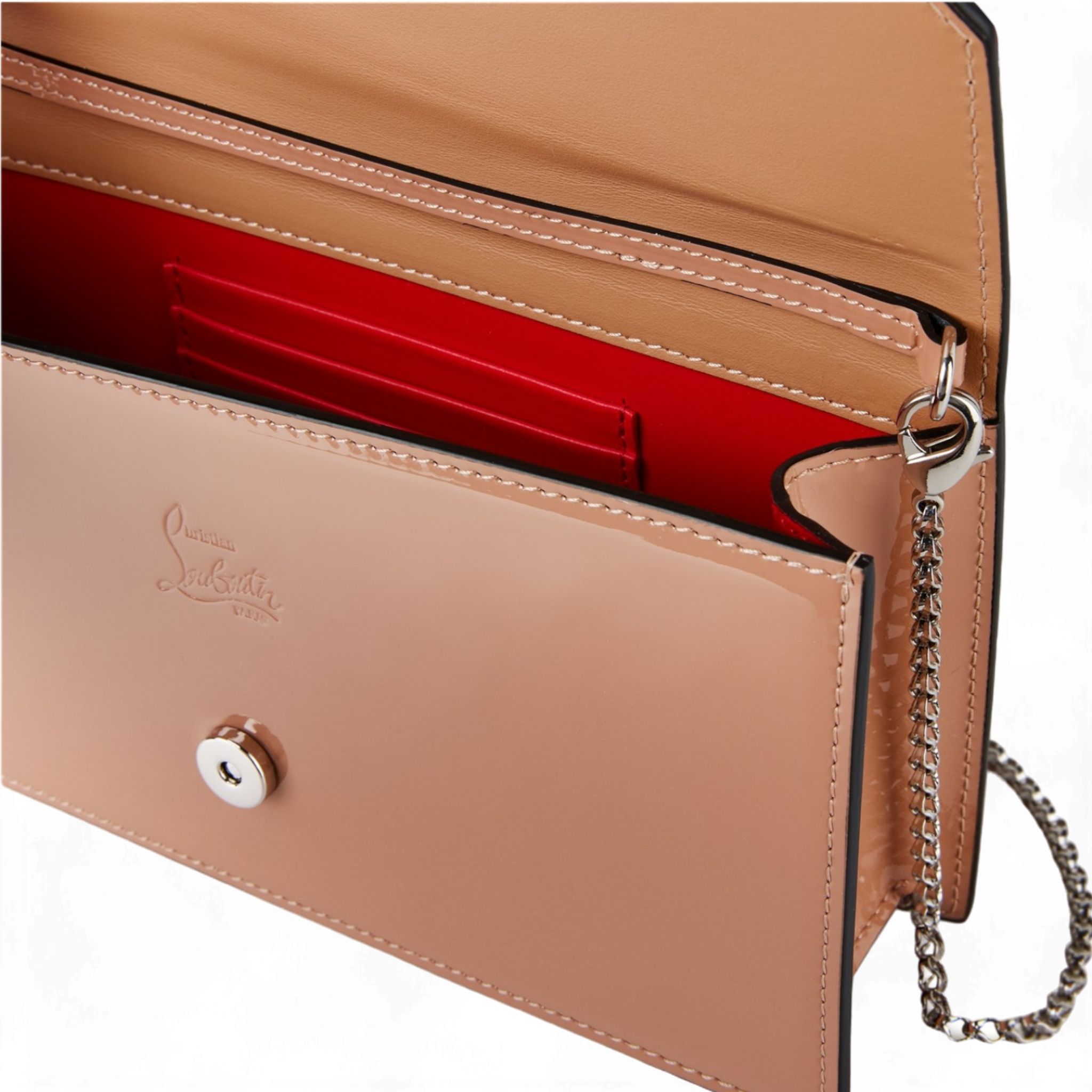 LUXURY HUB CHRISTIAN LOUBOUTIN LOUBI54 PATENT CLUTCH BAG