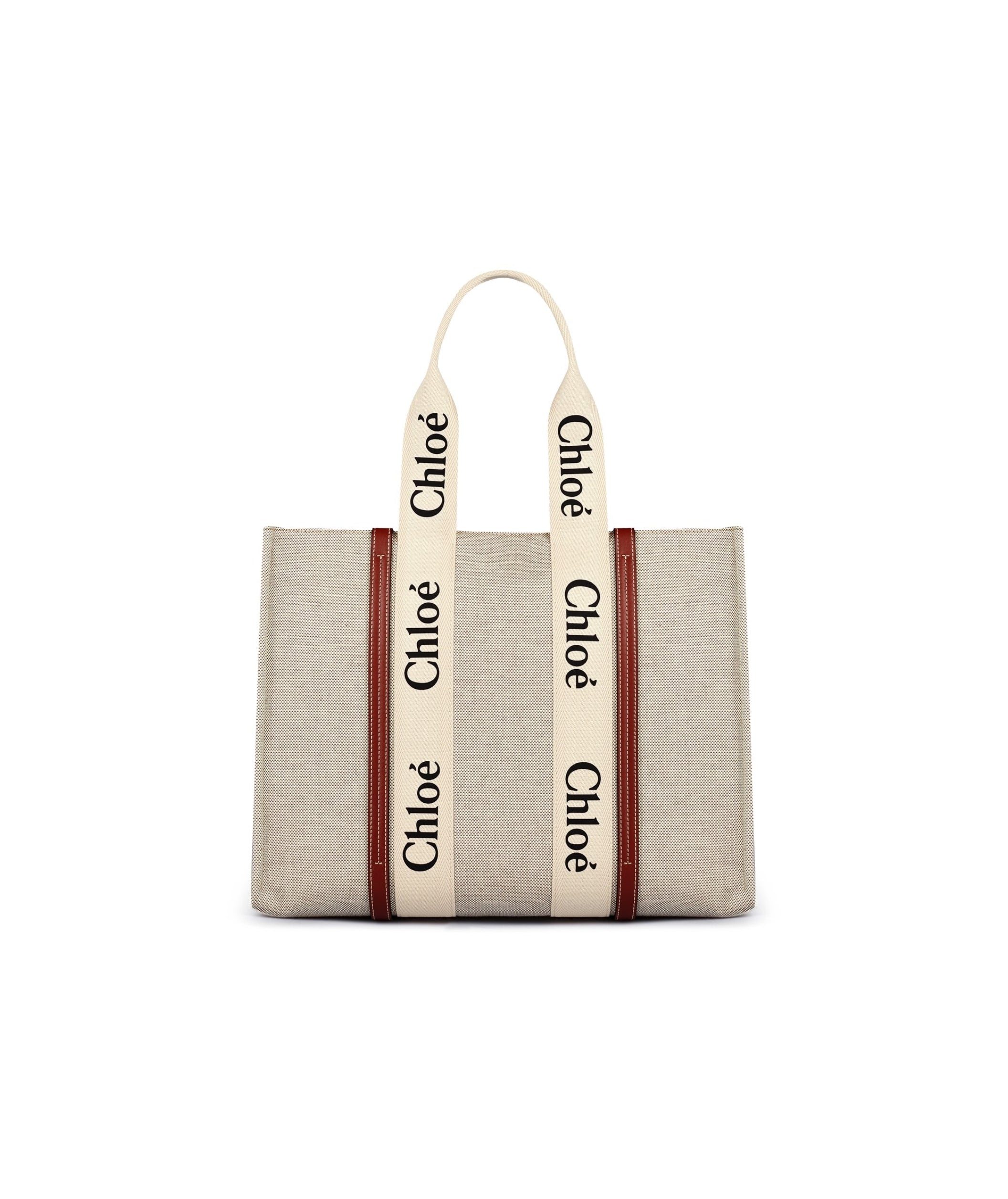 LUXURY HUB CHLOE MEDIUM WOODY CANVAS TOTE BAG