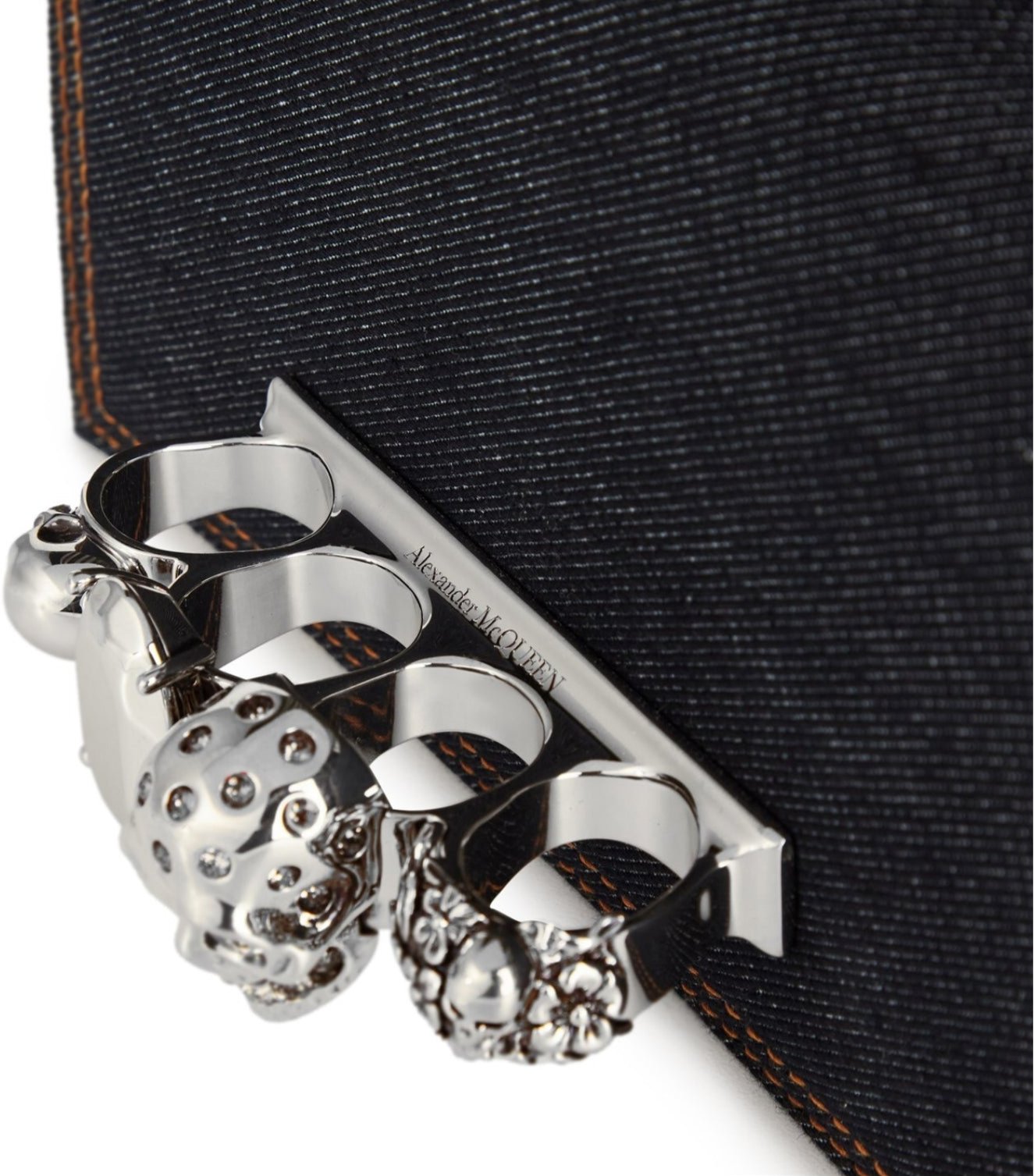 LUXURY HUB ALEXANDER MCQUEEN MINI DENIM SATCHEL BAG