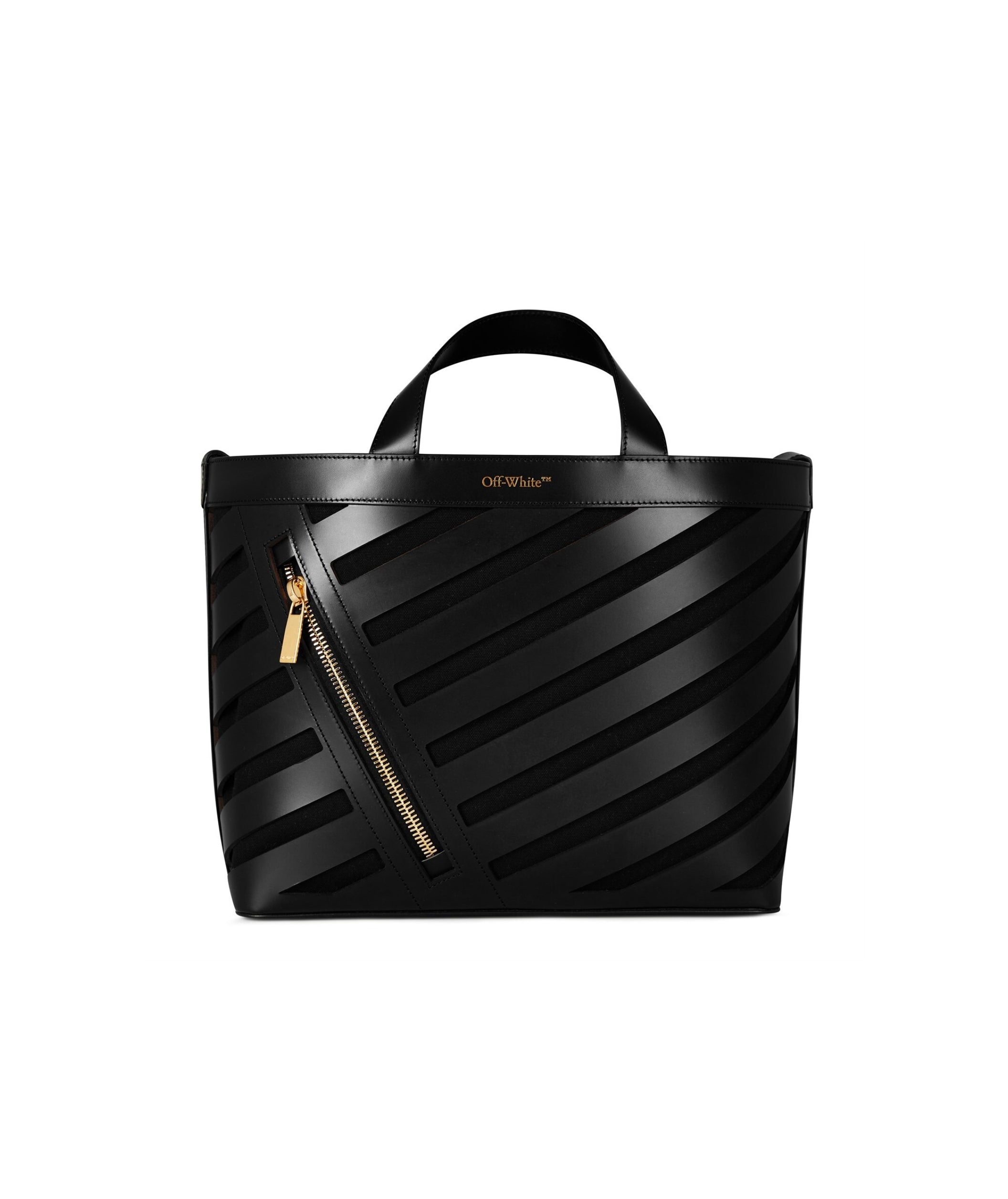 LUXURY HUB OFF WHITE DIAG CUT-OUT TOTE BAG