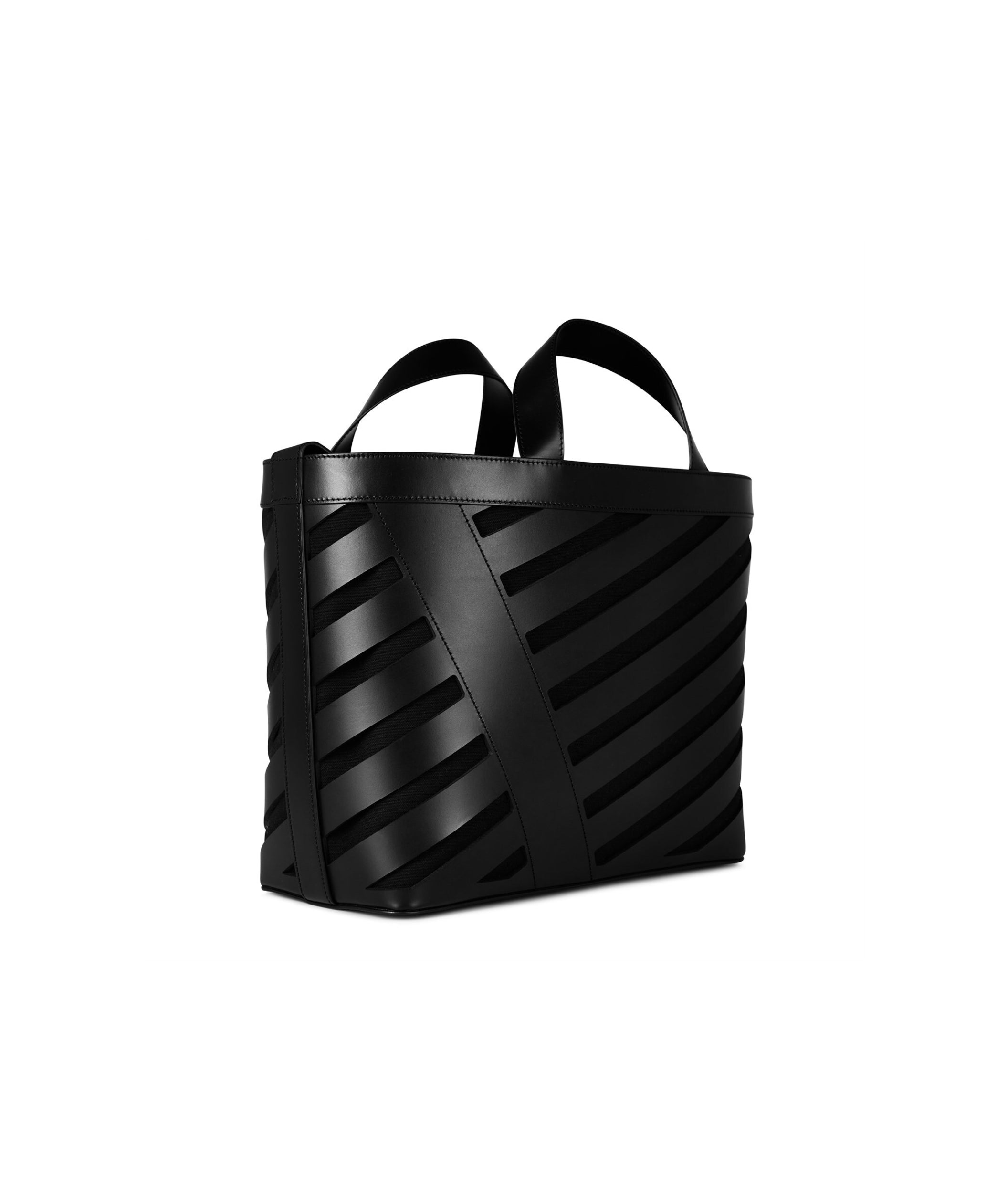 LUXURY HUB OFF WHITE DIAG CUT-OUT TOTE BAG