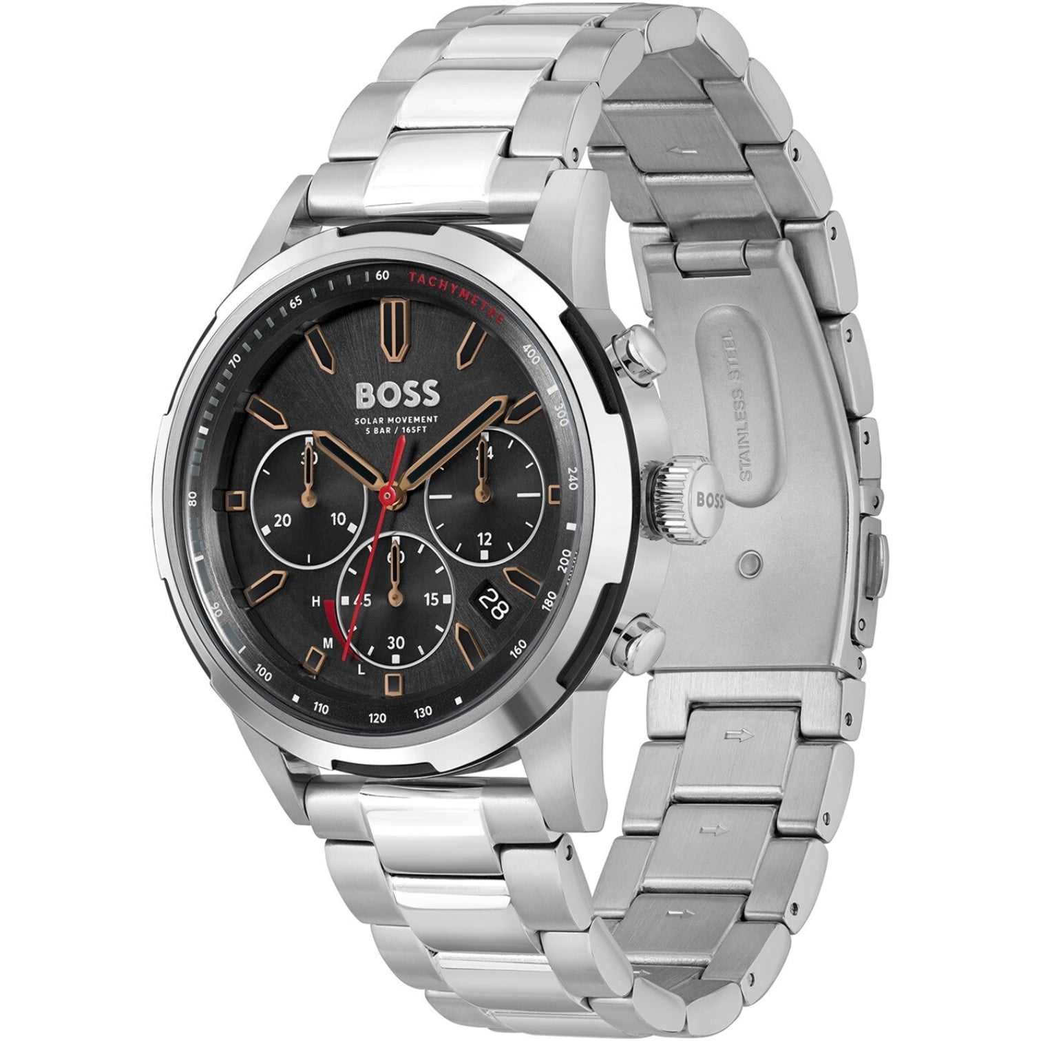 LUXURY HUB BOSS SOLGRADE RECYCLED STAINLESS STEEL WATCH GENTS