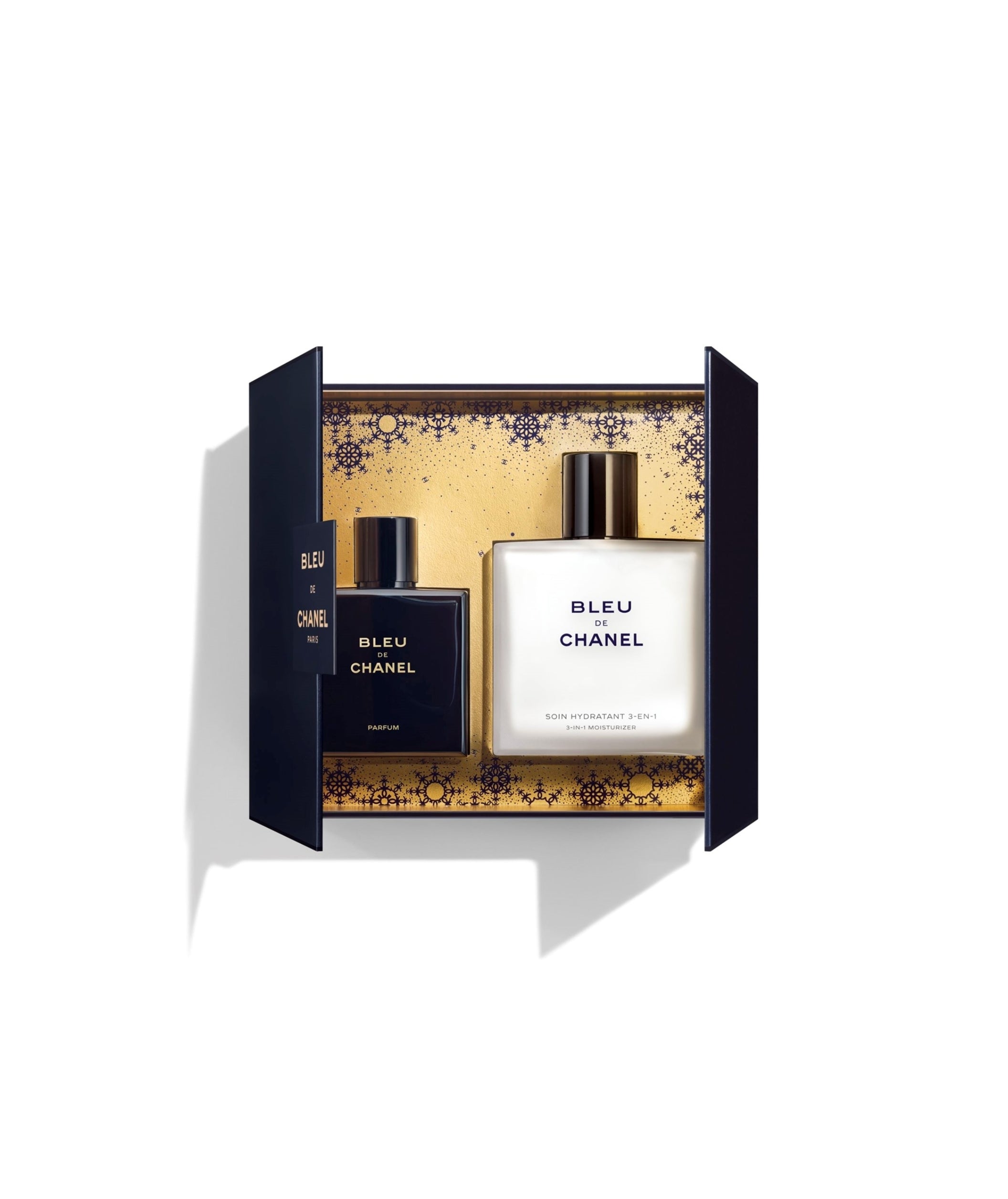 LUXURY HUB CHANEL BLEU DE CHANEL CASE PARFUM 50 ML AND 3-IN-1 MOISTURIZER 90 ML