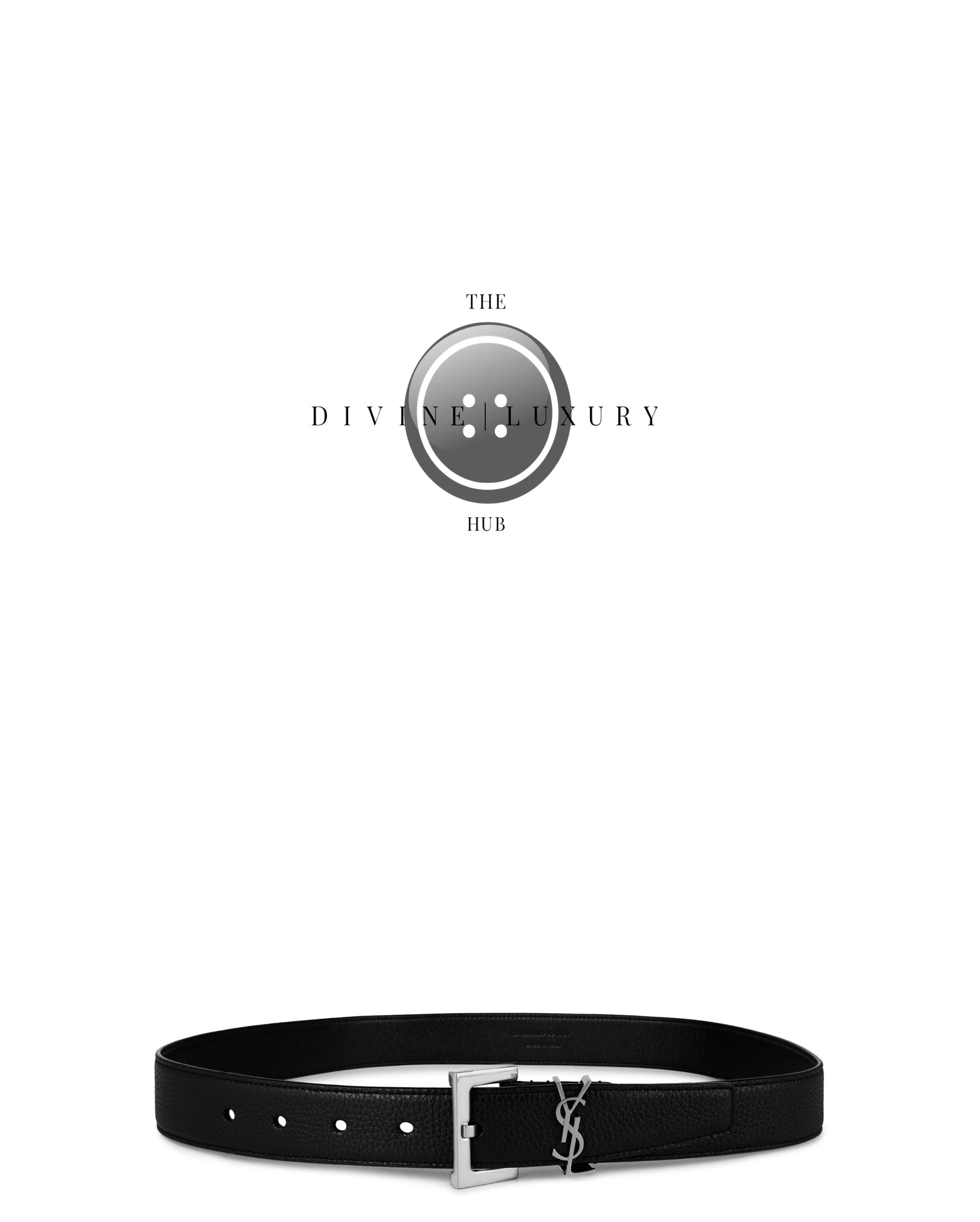 LUXURY HUB SAINT LAURENT LEATHER CASSANDRE BUCKLE BELT