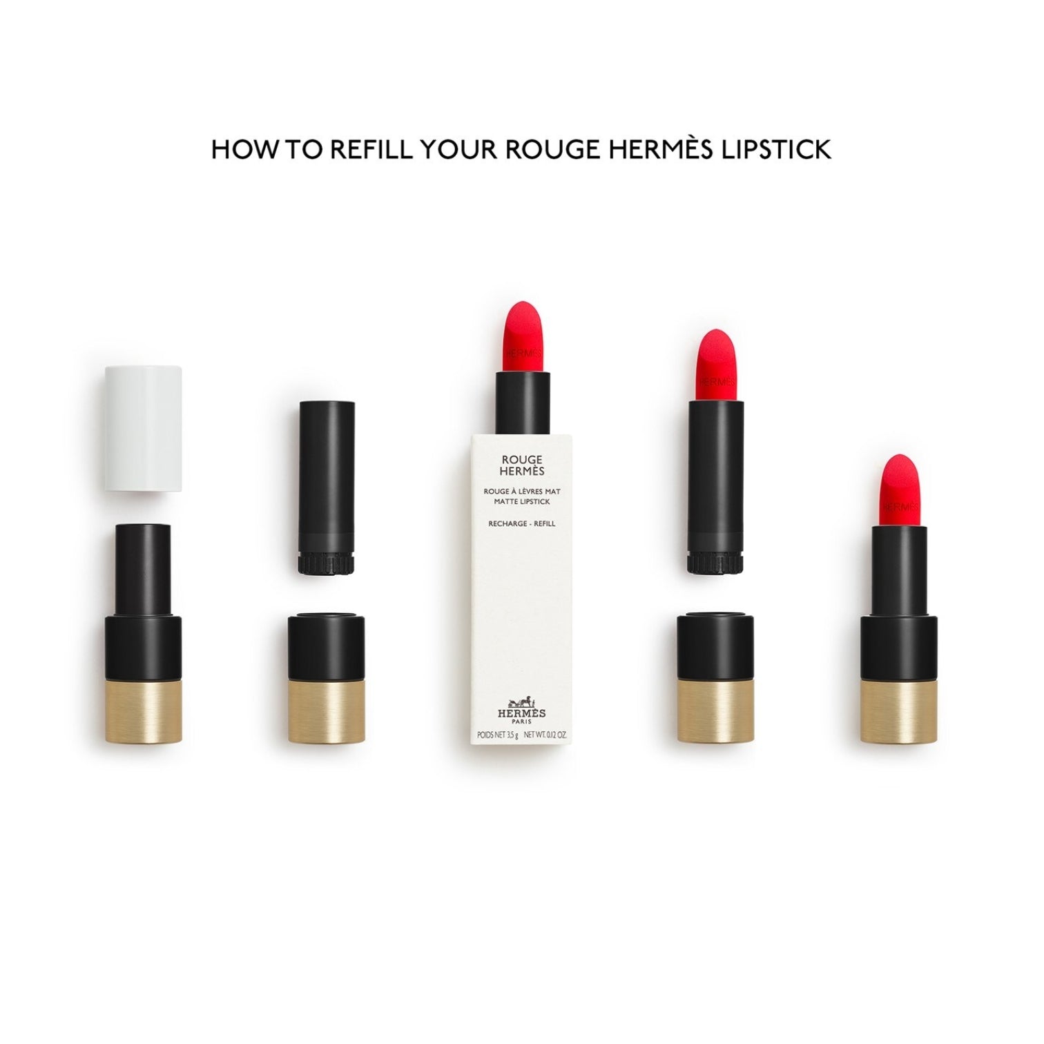 LUXURY HUB HERMES ROUGE HERMÈS, MATTE LIPSTICK REFILL