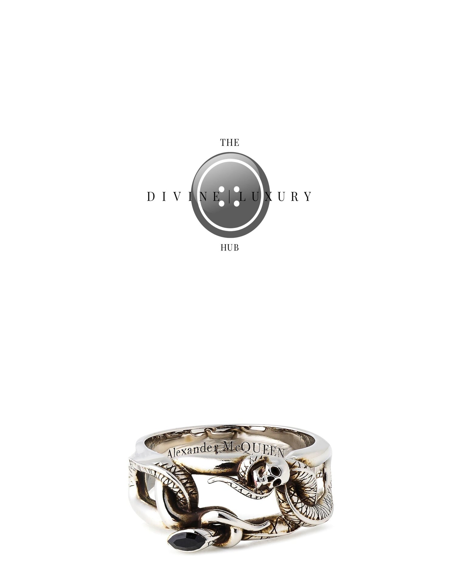 LUXURY HUB ALEXANDER MCQUEEN ALEX SNK SKL RING