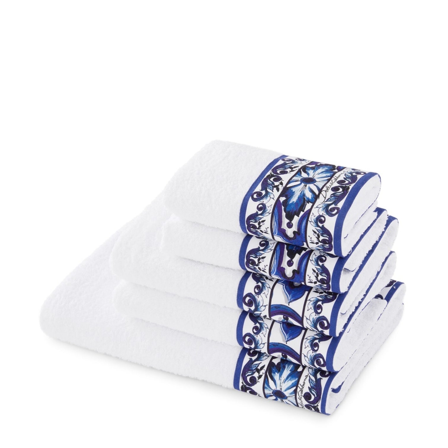 LUXURY HUB DOLCE AND GABBANA CASA DOLCEANDGABBANACASA BLU MEDITERRANEO 5 PIECE TOWEL SET