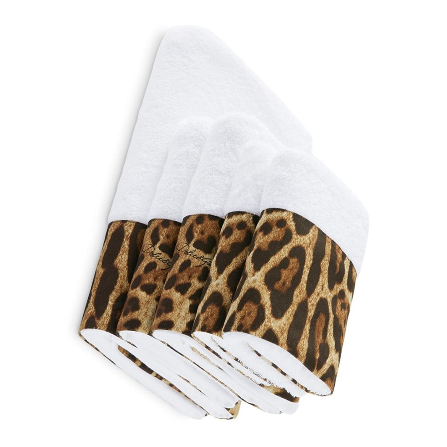 LUXURY HUB DOLCE AND GABBANA CASA LEOPARD 5 PIECE TOWEL SET