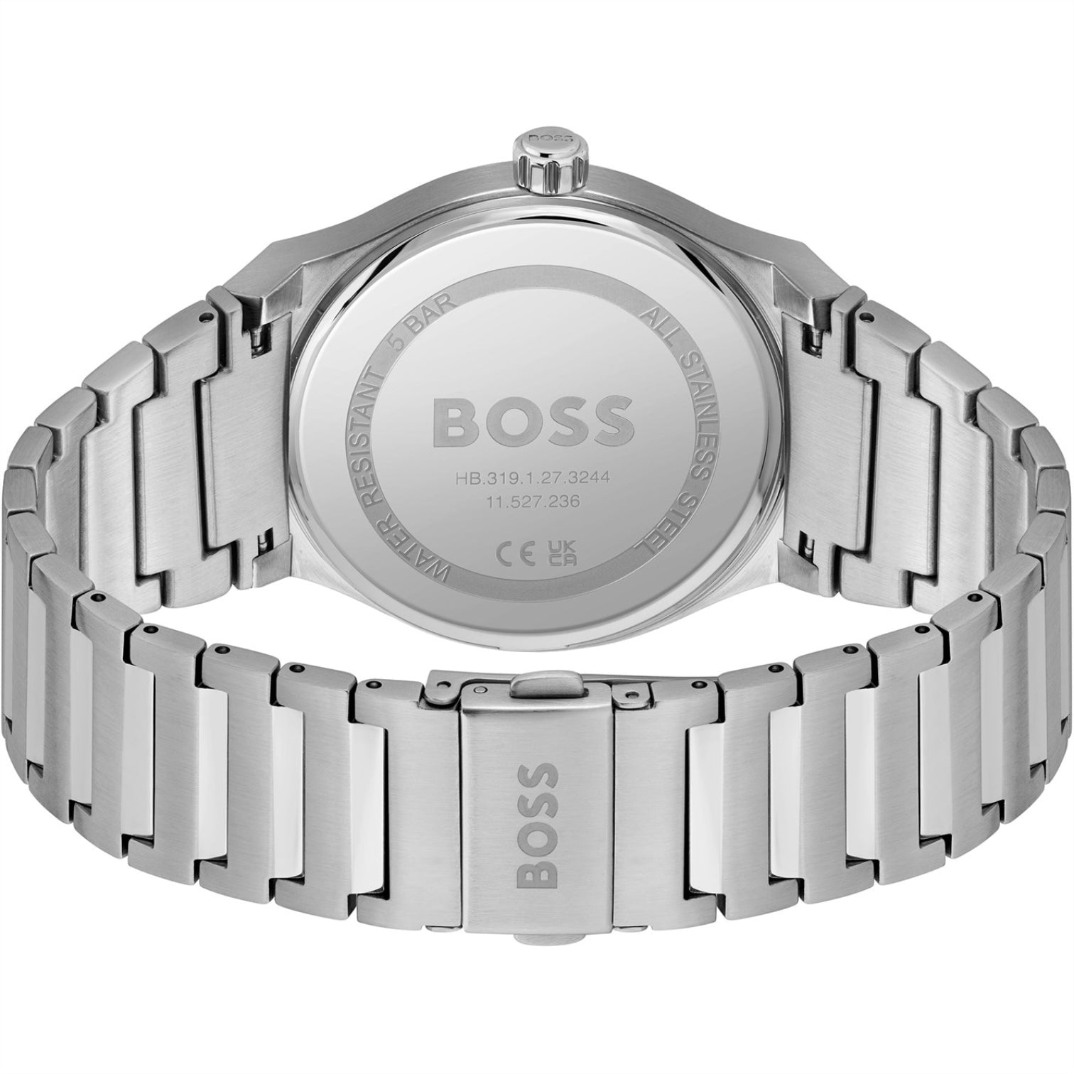 LUXURY HUB BOSS GENTS CANDOR STAINLESS STEEL BRACELET WATCH