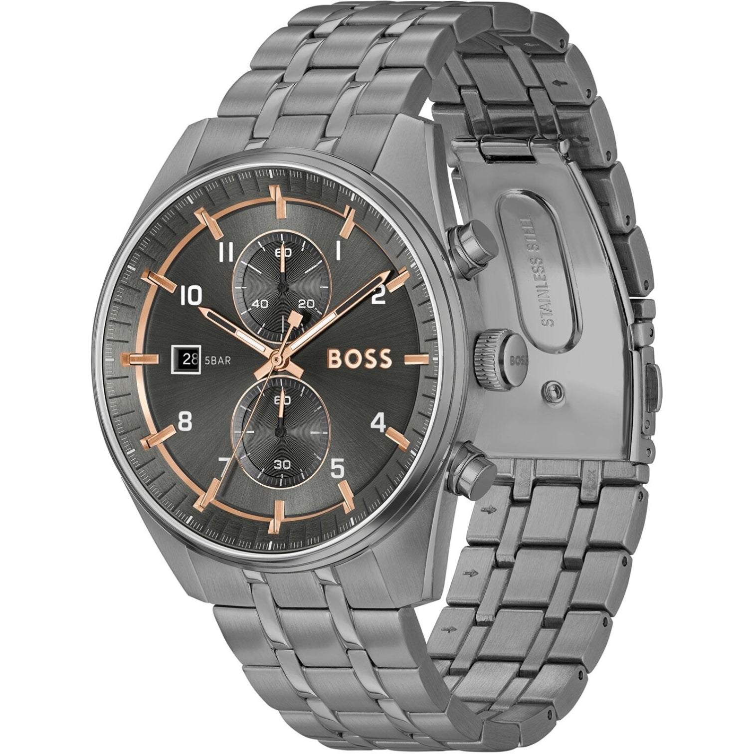 LUXURY HUB BOSS GENTS BOSS SKYTRAVELLER CHRONOGRAPH WATCH