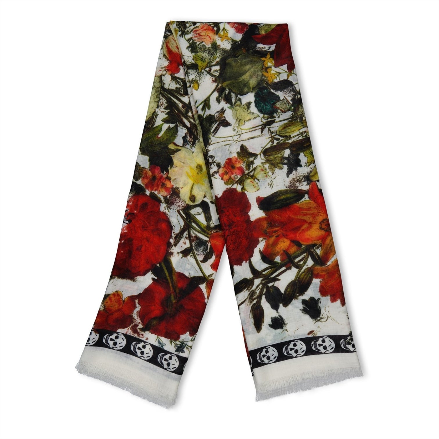 LUXURY HUB ALEXANDER MCQUEEN CLASSIC FLORAL SCARF