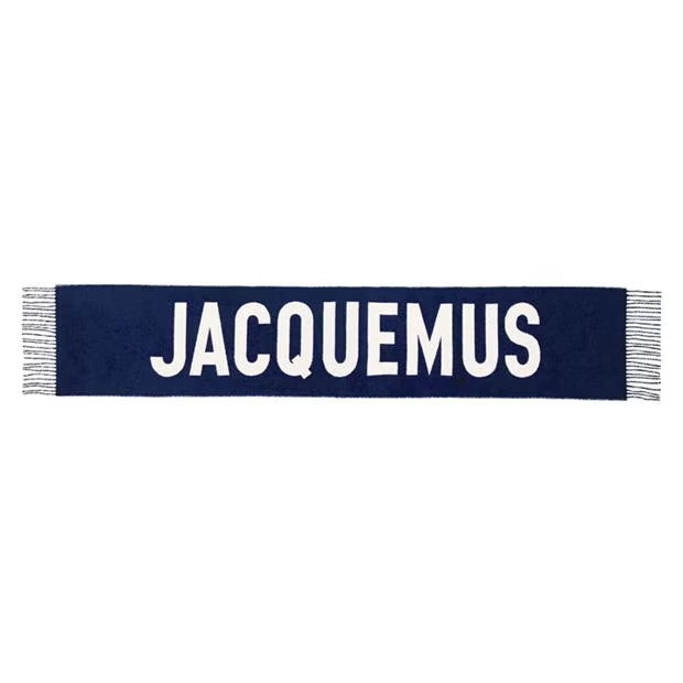 LUXURY HUB JACQUEMUS L ECHARPE FRINGE LOGO SCARF