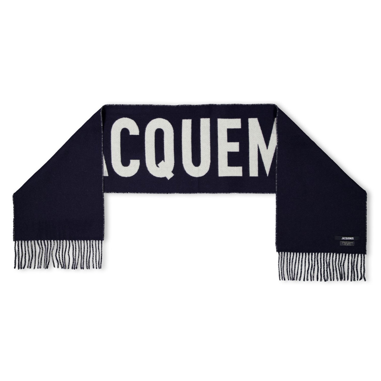 LUXURY HUB JACQUEMUS L'ÉCHARPE FRINGE LOGO SCARF