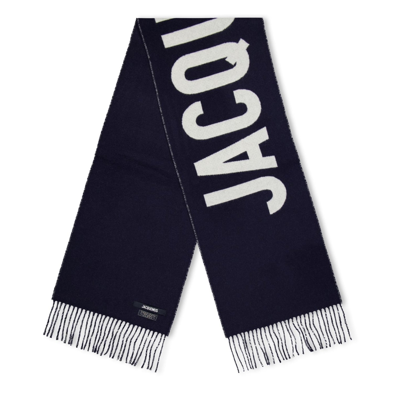 LUXURY HUB JACQUEMUS L'ÉCHARPE FRINGE LOGO SCARF