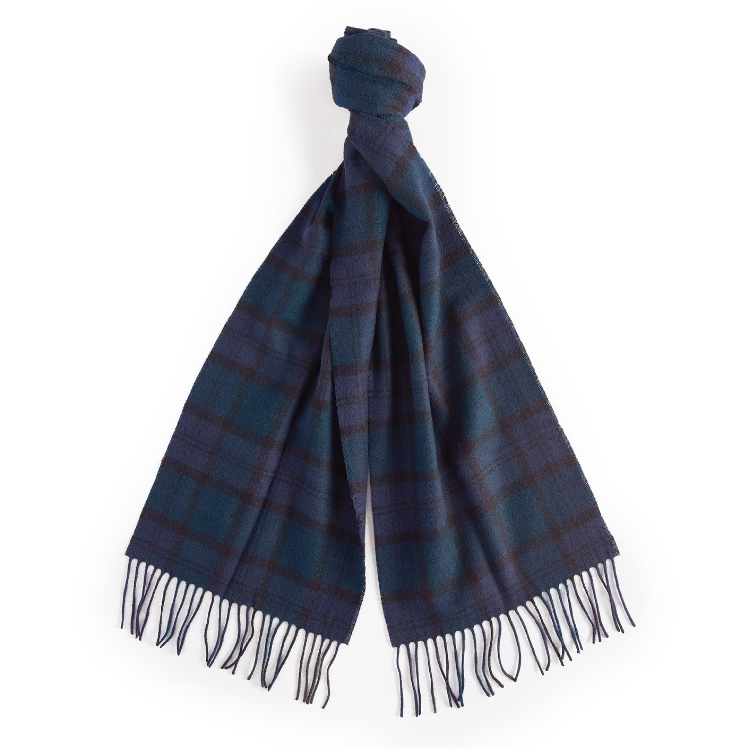 LUXURY HUB BARBOUR TARTAN LAMBSWOOL SCARF