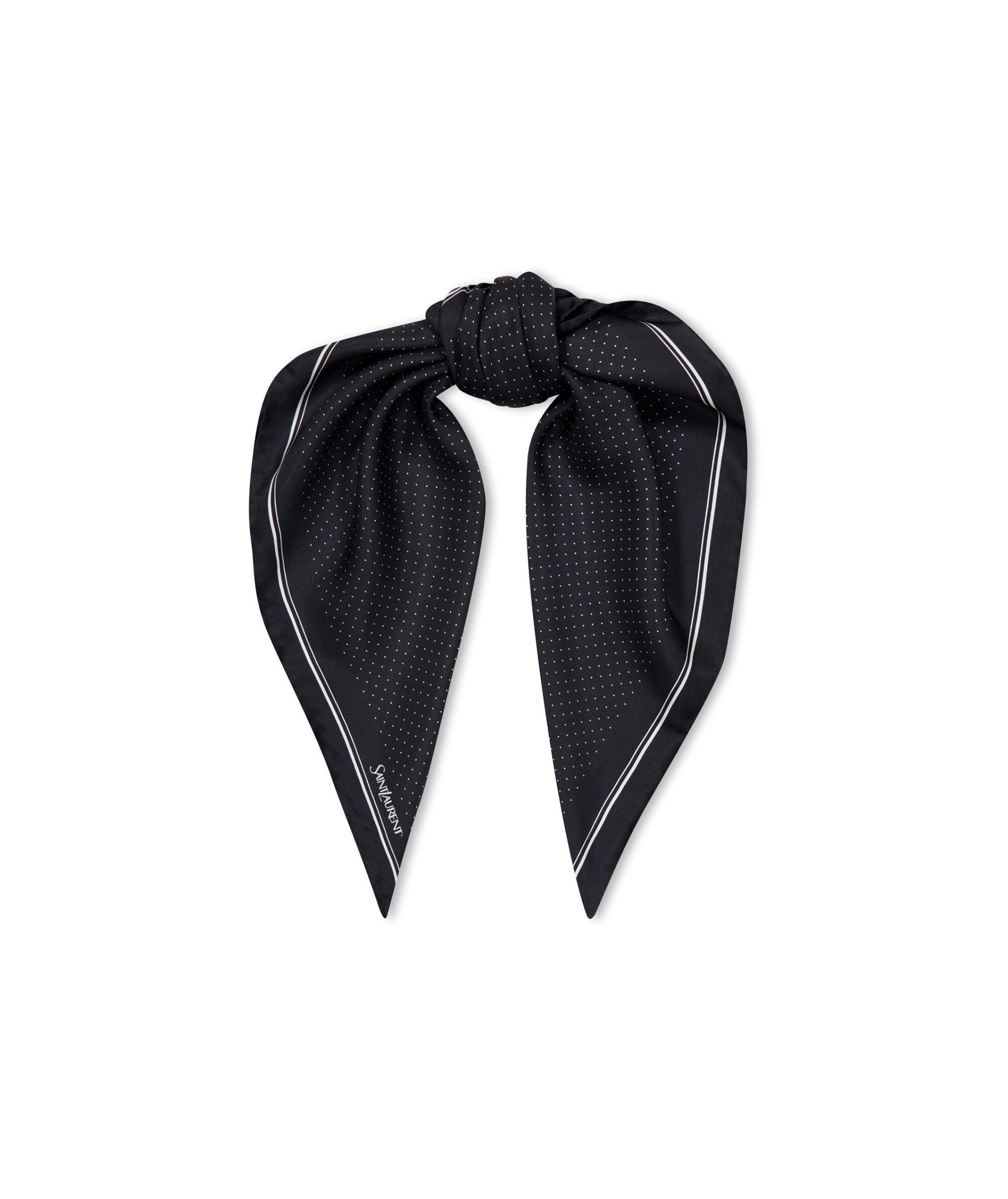 LUXURY HUB SAINT LAURENT DOTTED SILK TWILL BANDANA