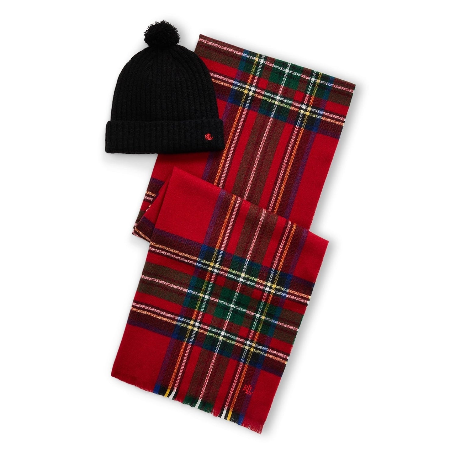 LUXURY HUB LAUREN BY RALPH LAUREN SCARF AND BEANIE GIFT SET