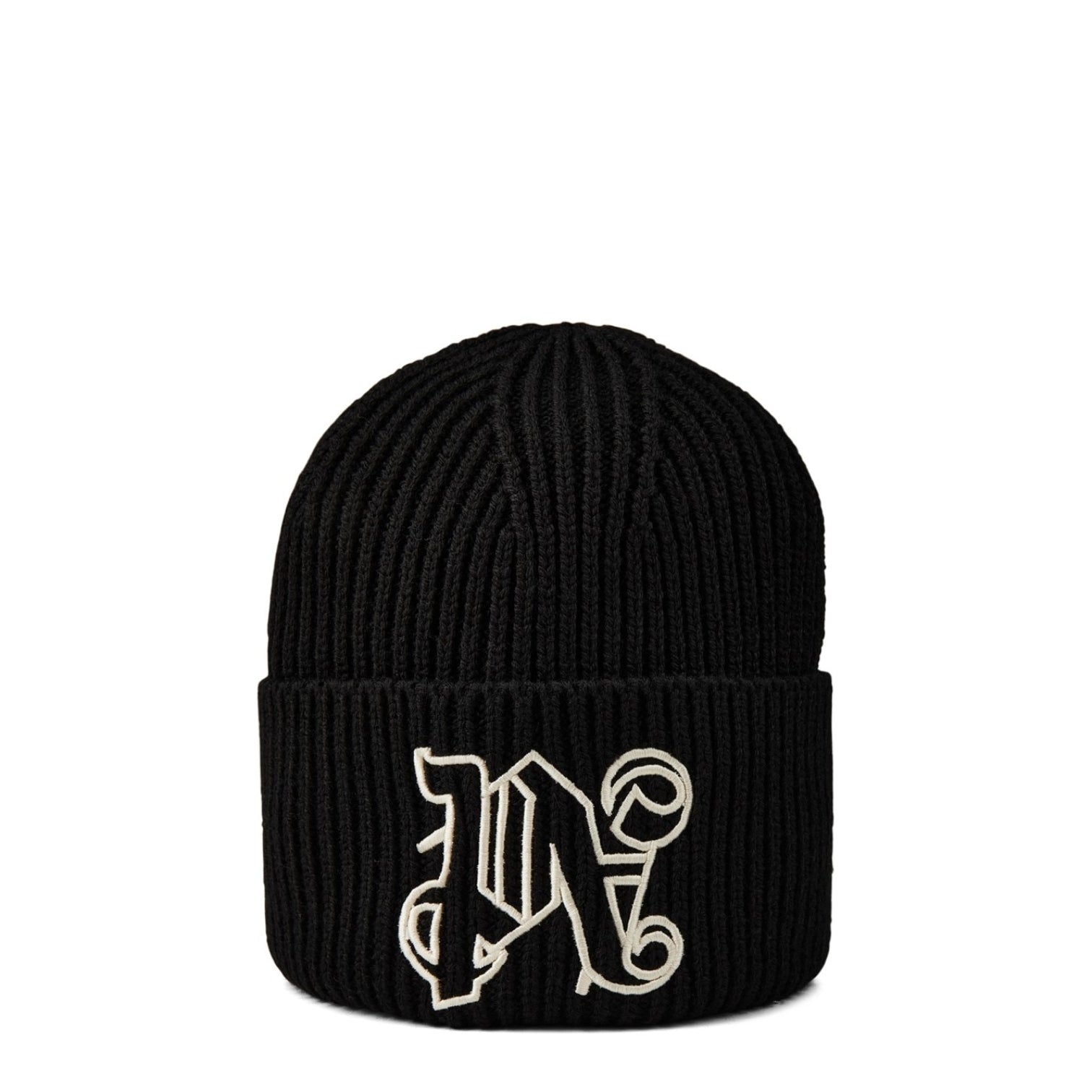 LUXURY HUB PALM ANGELS EMBROIDERED MONOGRAM BEANIE