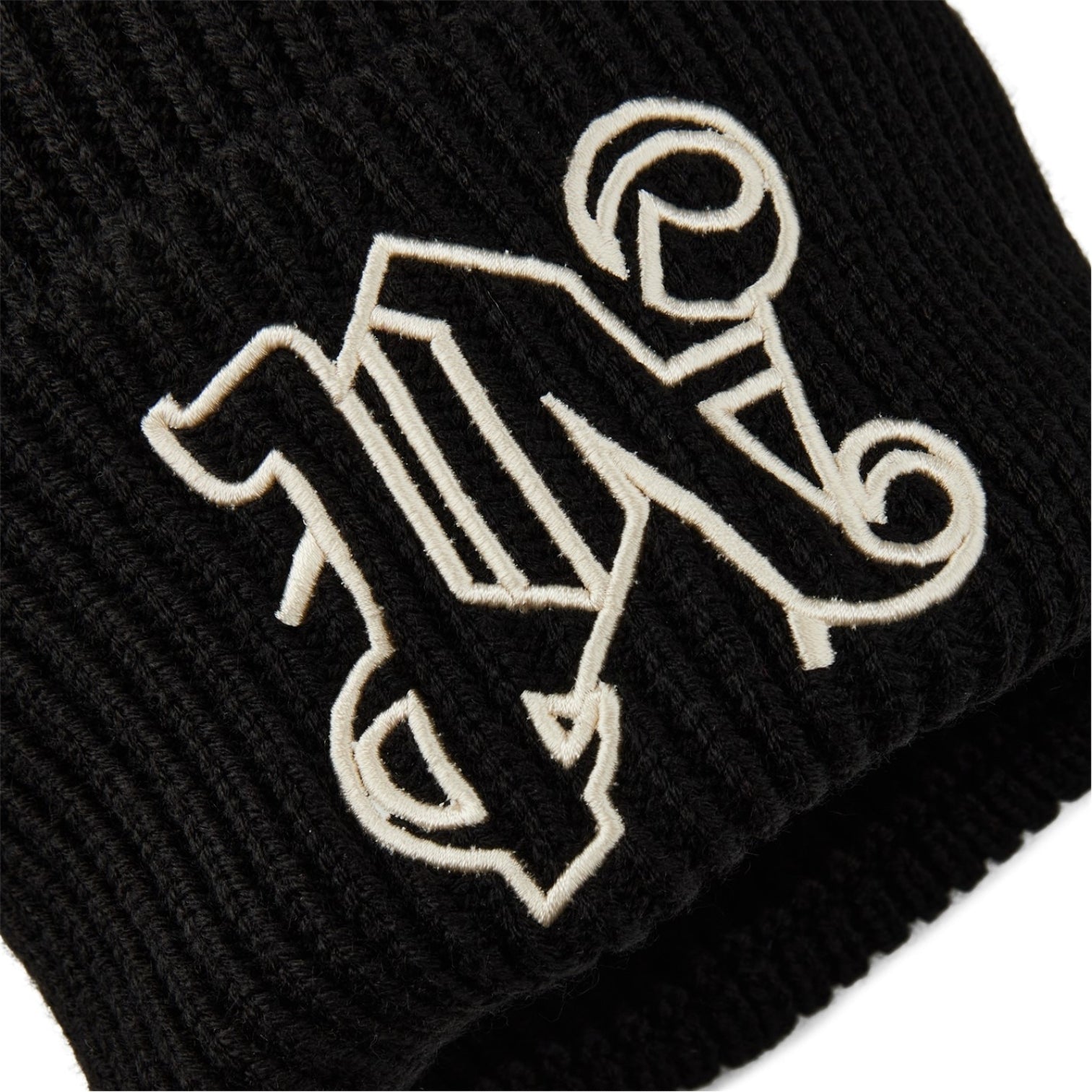 LUXURY HUB PALM ANGELS EMBROIDERED MONOGRAM BEANIE