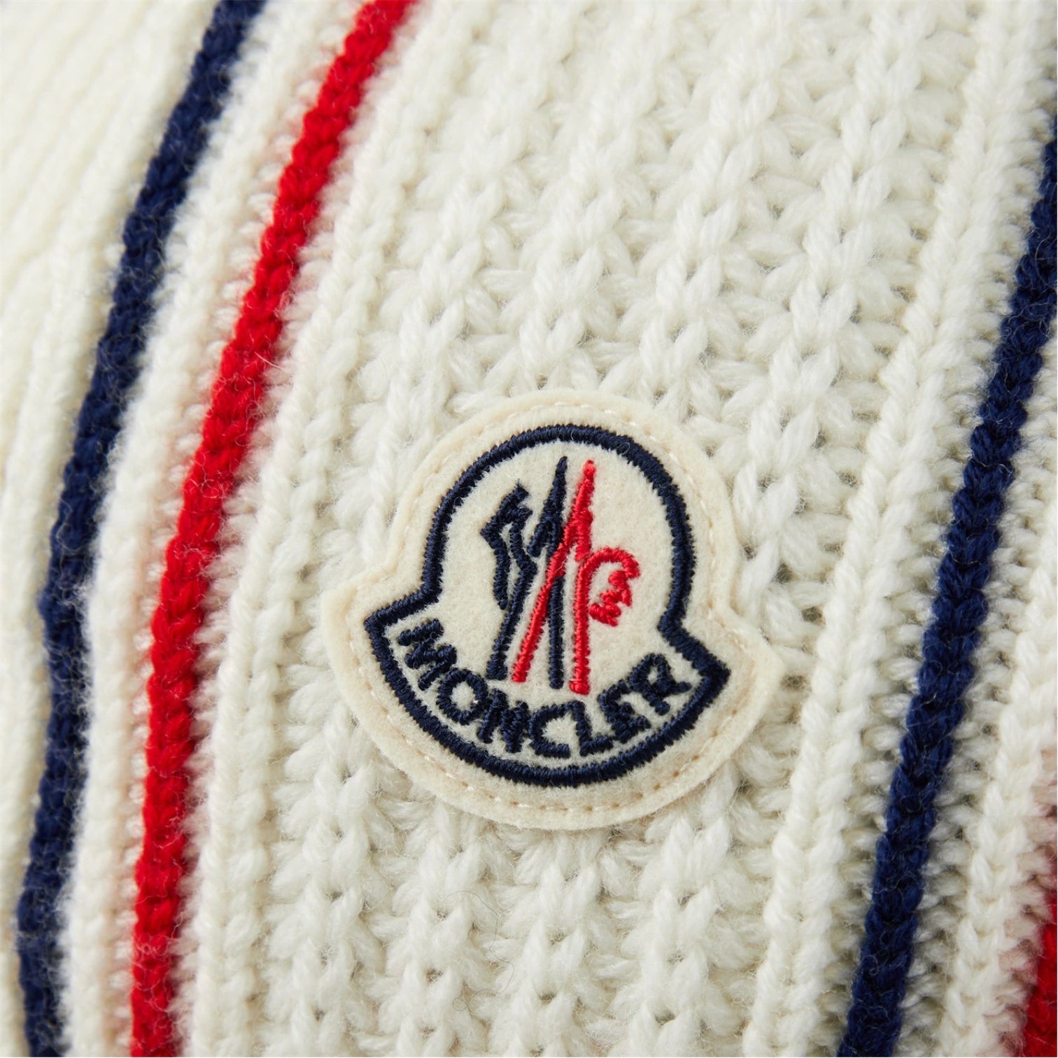 LUXURY HUB MONCLER TRICOLOUR WOOL BEANIE