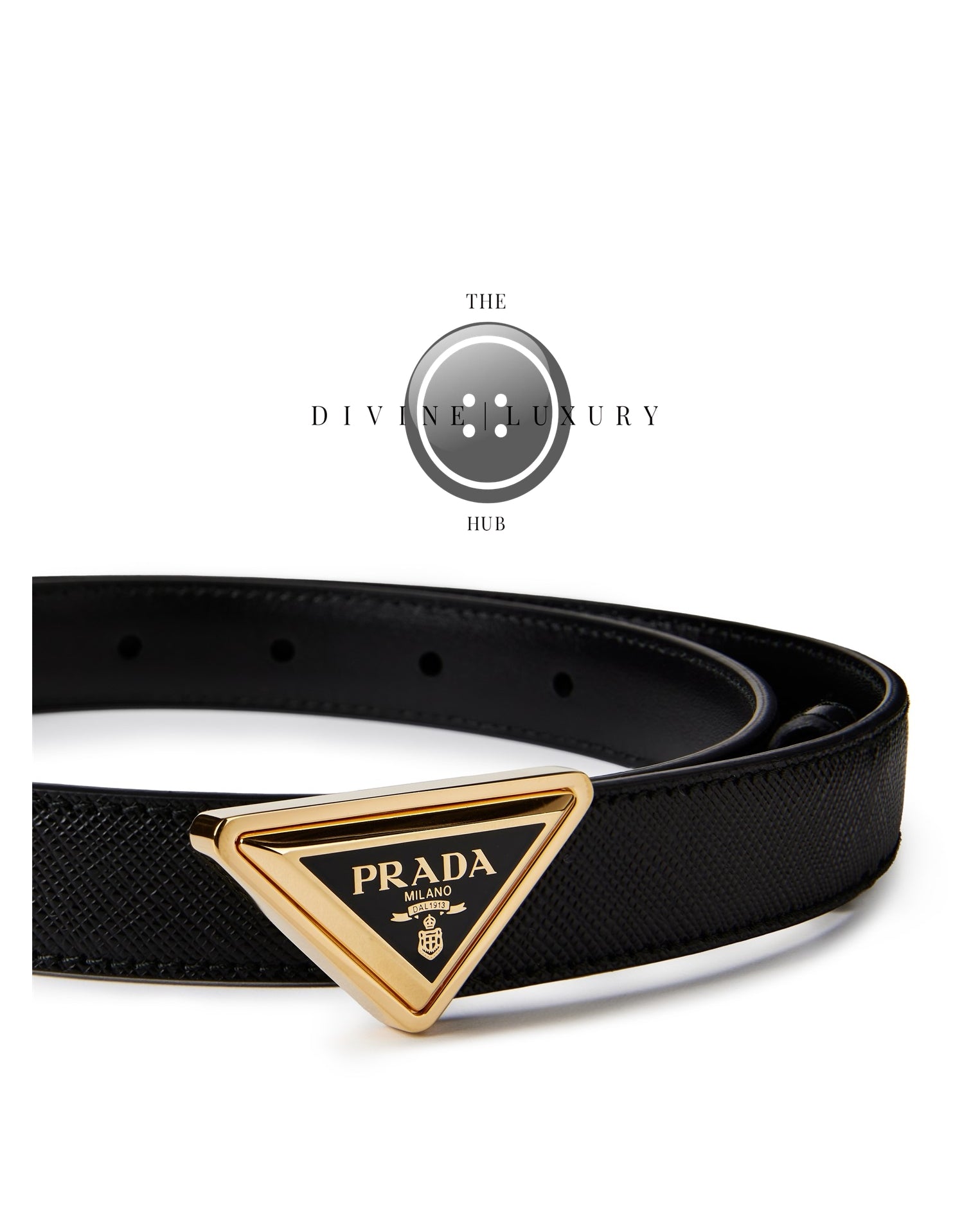 LUXURY HUB PRADA TRIANGLE BUTTON BELT