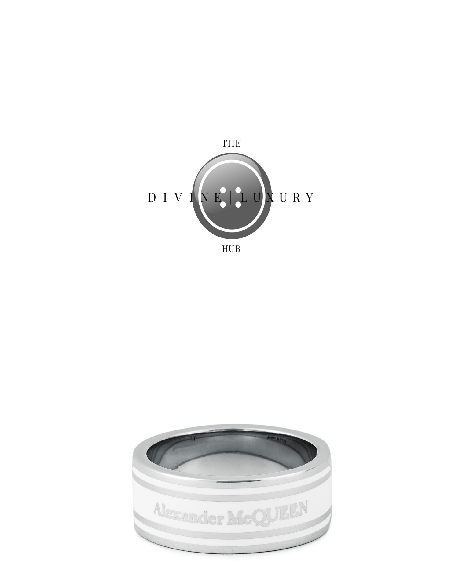 LUXURY HUB ALEXANDER MCQUEEN ENAMEL TAG RING