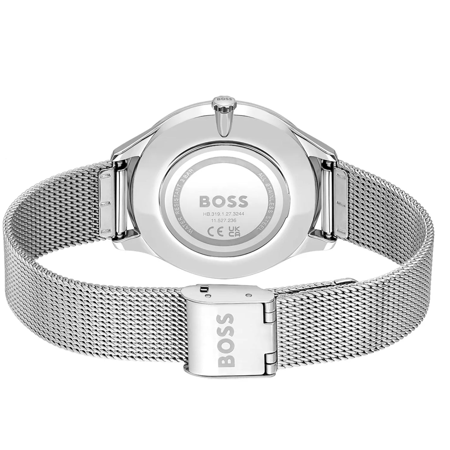 LUXURY HUB BOSS LADIES BOSS PURA STAINLESS STEEL MESH STRAP WATCH