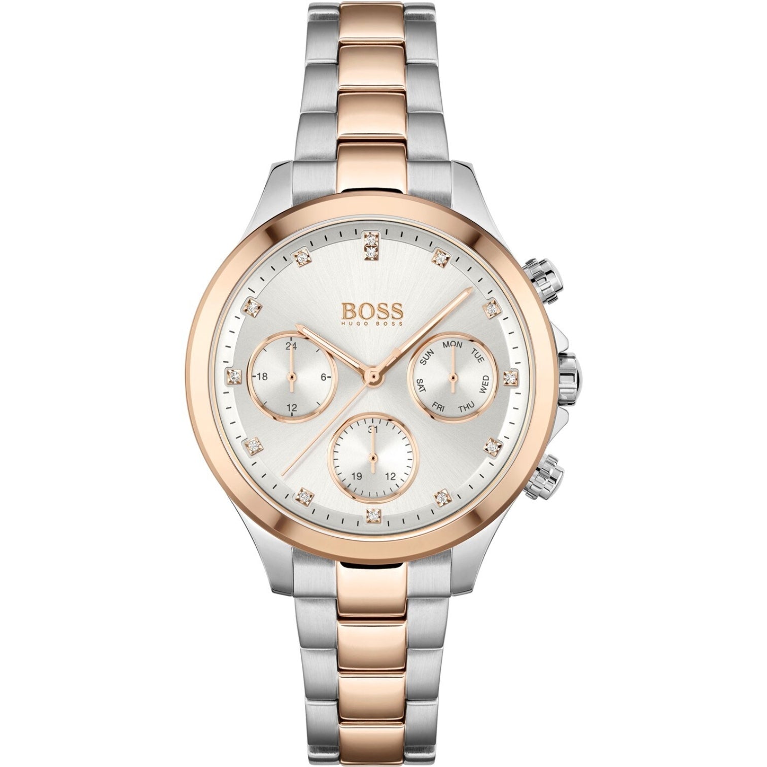 LUXURY HUB BOSS LADIES BOSS HERA TWO-TONE BRACELET WATCH