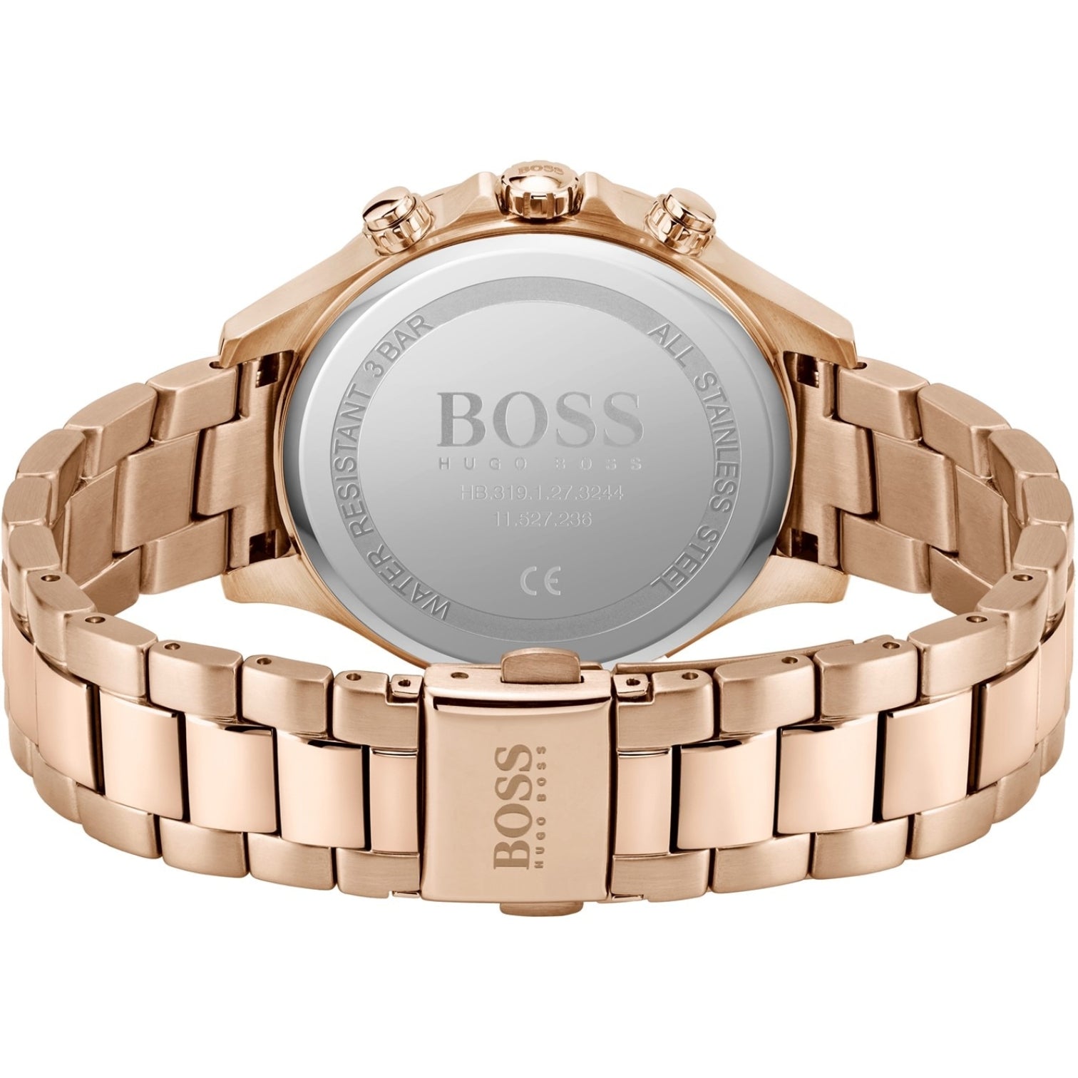 LUXURY HUB BOSS LADIES BOSS HERA CARNATION GOLD IP BRACELET WATCH