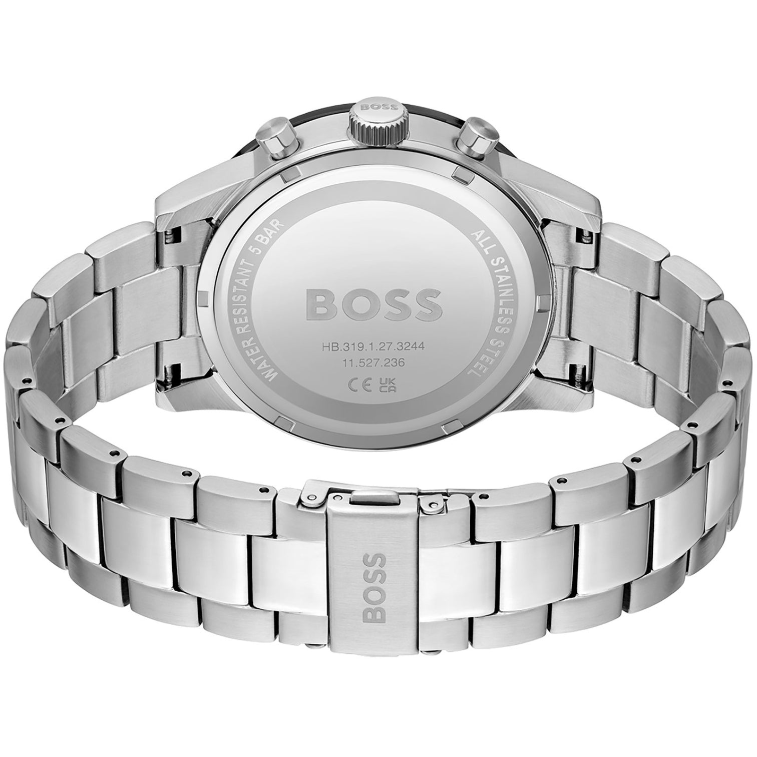 LUXURY HUB BOSS GENTS ALLURE STAINLESS STEEL BRACELET WATCH