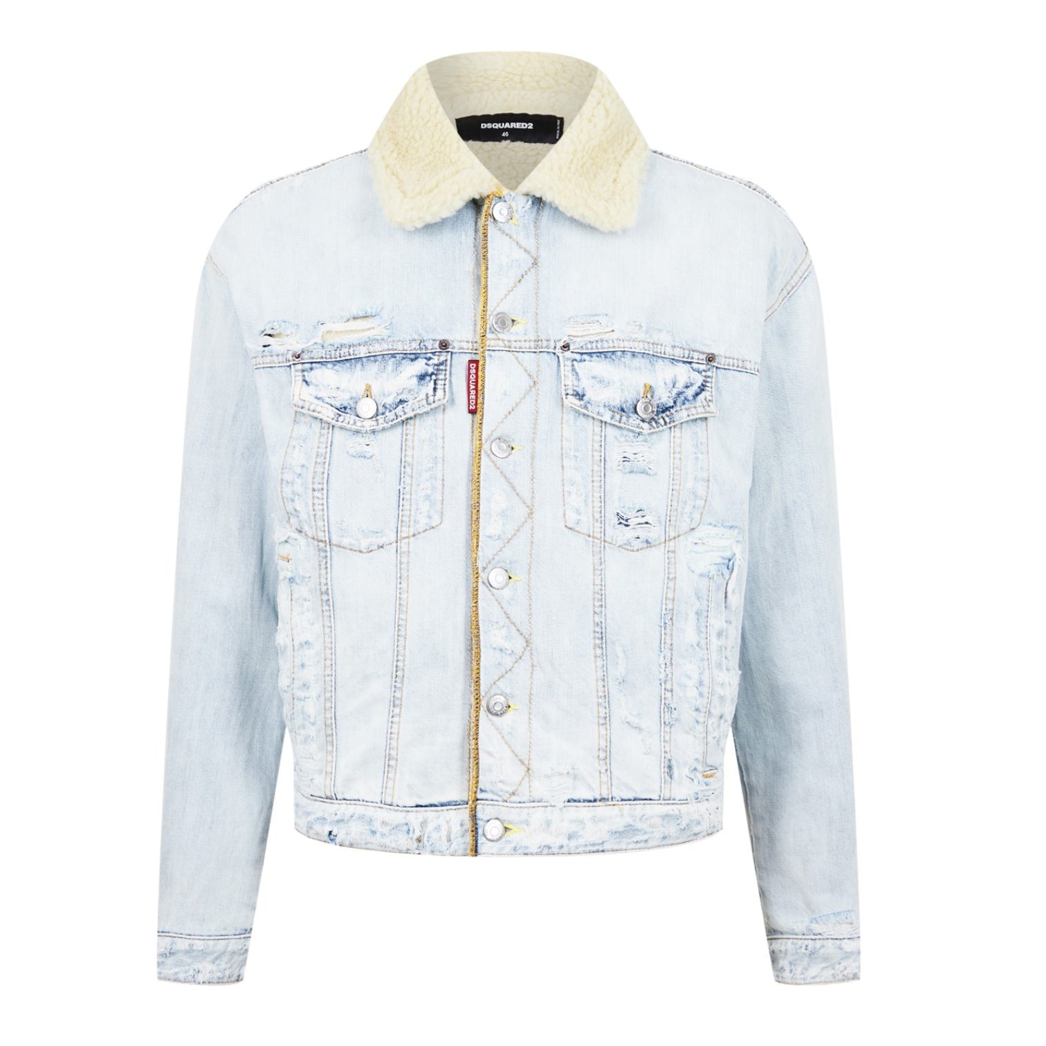 LUXURY HUB DSQUARED2 DSQ SHEARL DENIM AC JACKET