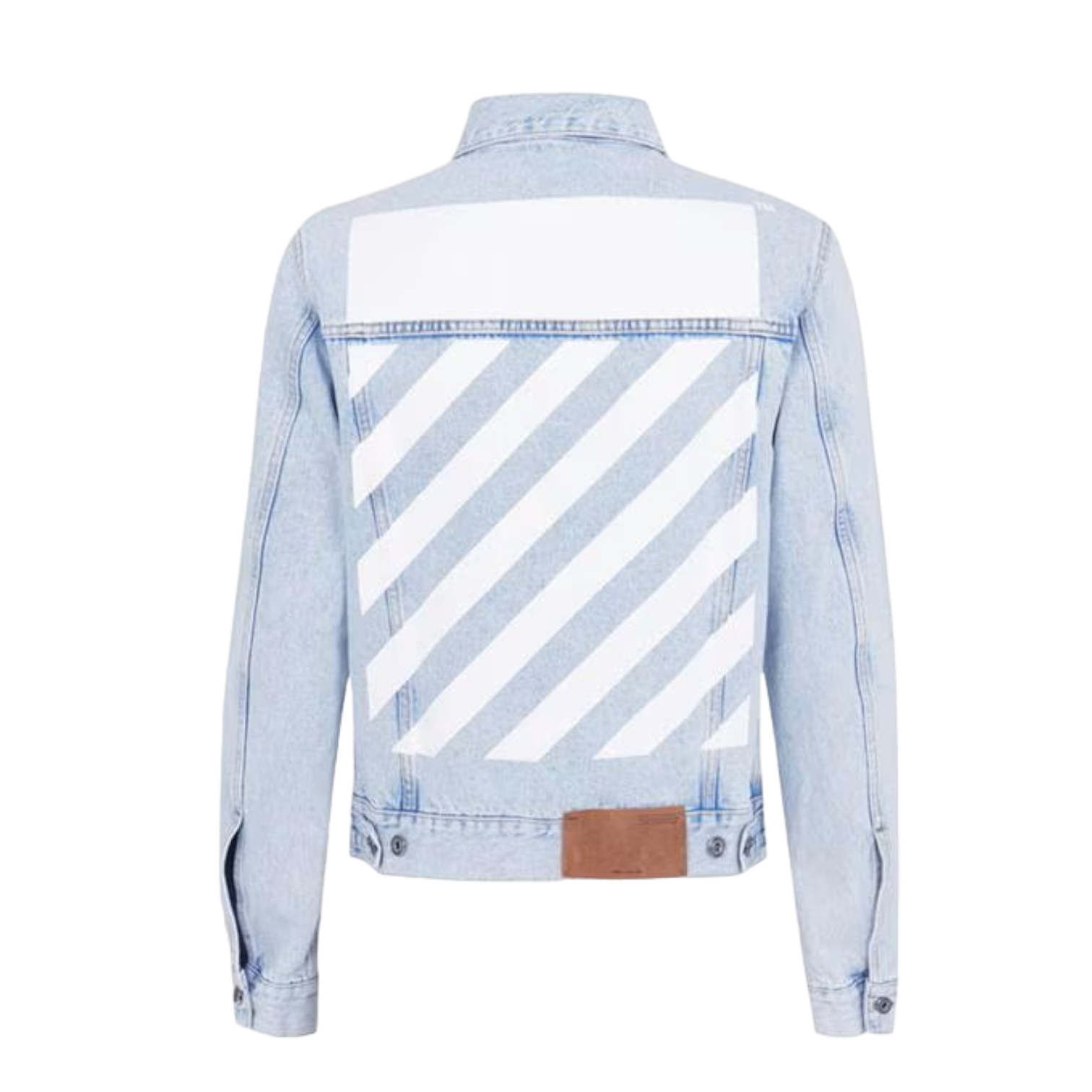 LUXURY HUB OFF WHITE DIAGONAL TAB DENIM JACKET