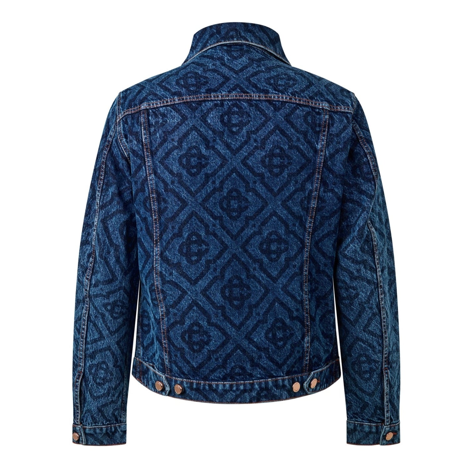 LUXURY HUB CASABLANCA LASER MONOGRAM DENIM JACKET