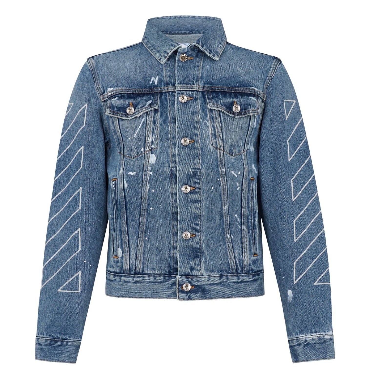 LUXURY HUB OFF WHITE OUTLINE DENIM JACKET