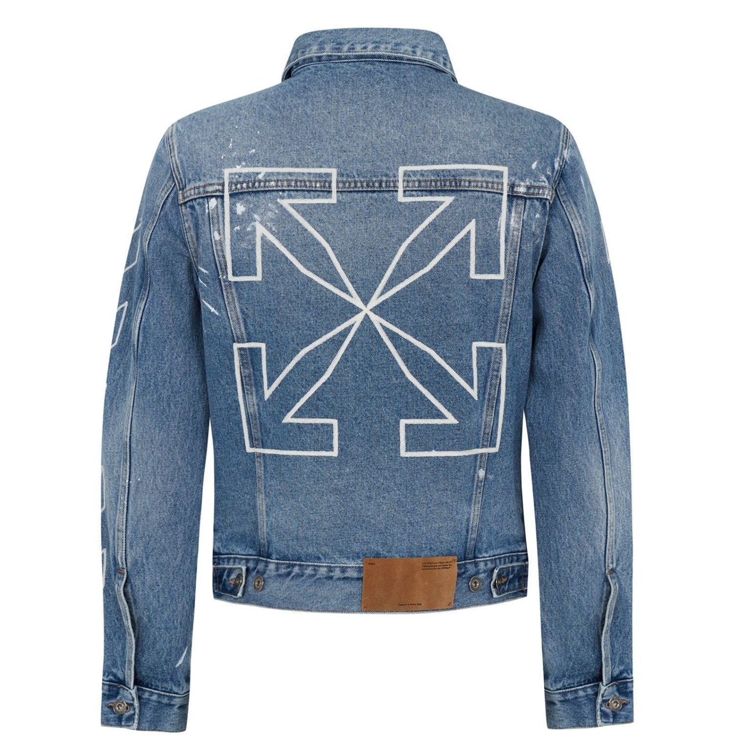 LUXURY HUB OFF WHITE OUTLINE DENIM JACKET