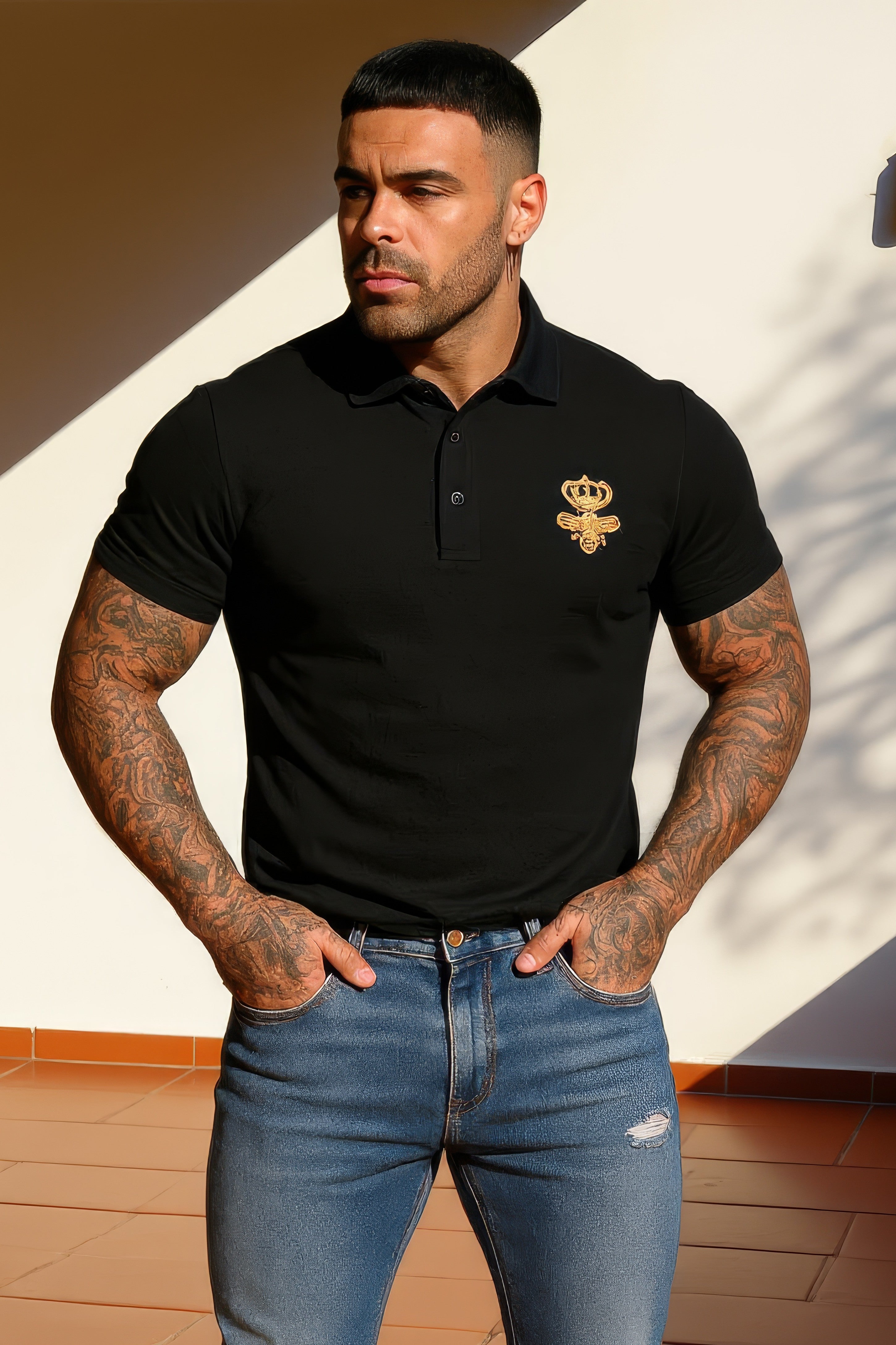 LUXURY HUB DOLCE AND GABBANA DG CROWN BEE POLO