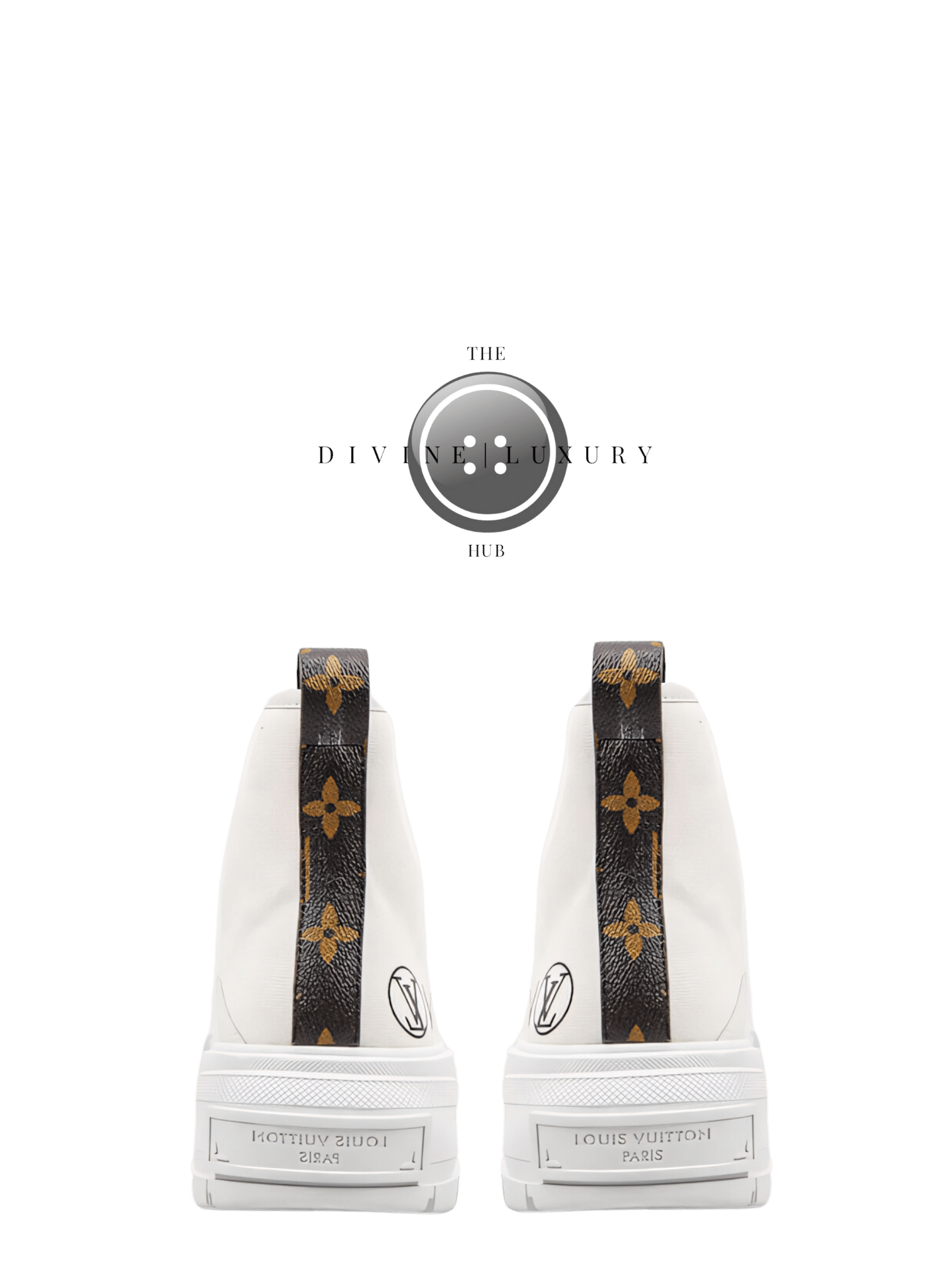 LUXURY HUB LOUIS VUITTON TRAINERS WHITE DIAMOND HIGH TOP
