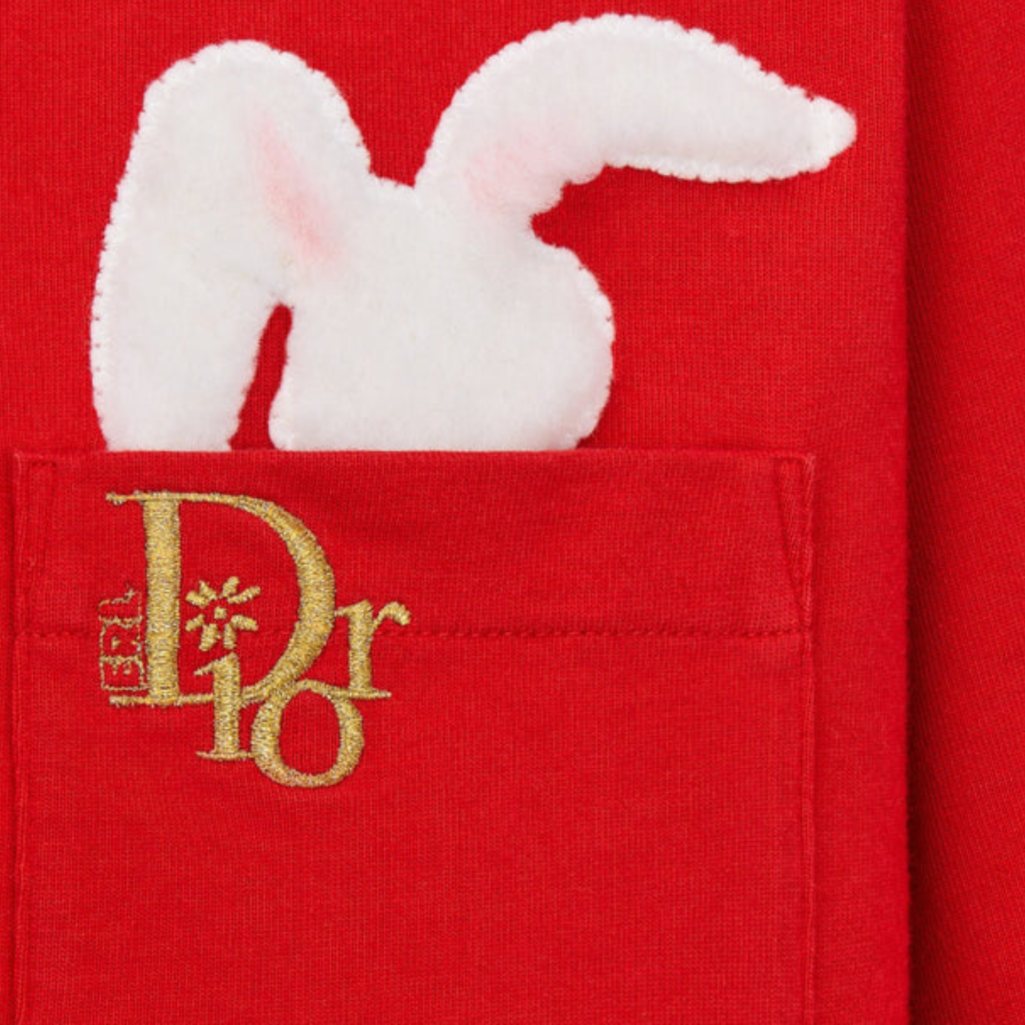 LUXURY HUB CHRISTIAN 'DIOR' X ERL BUNNY POCKET TEE