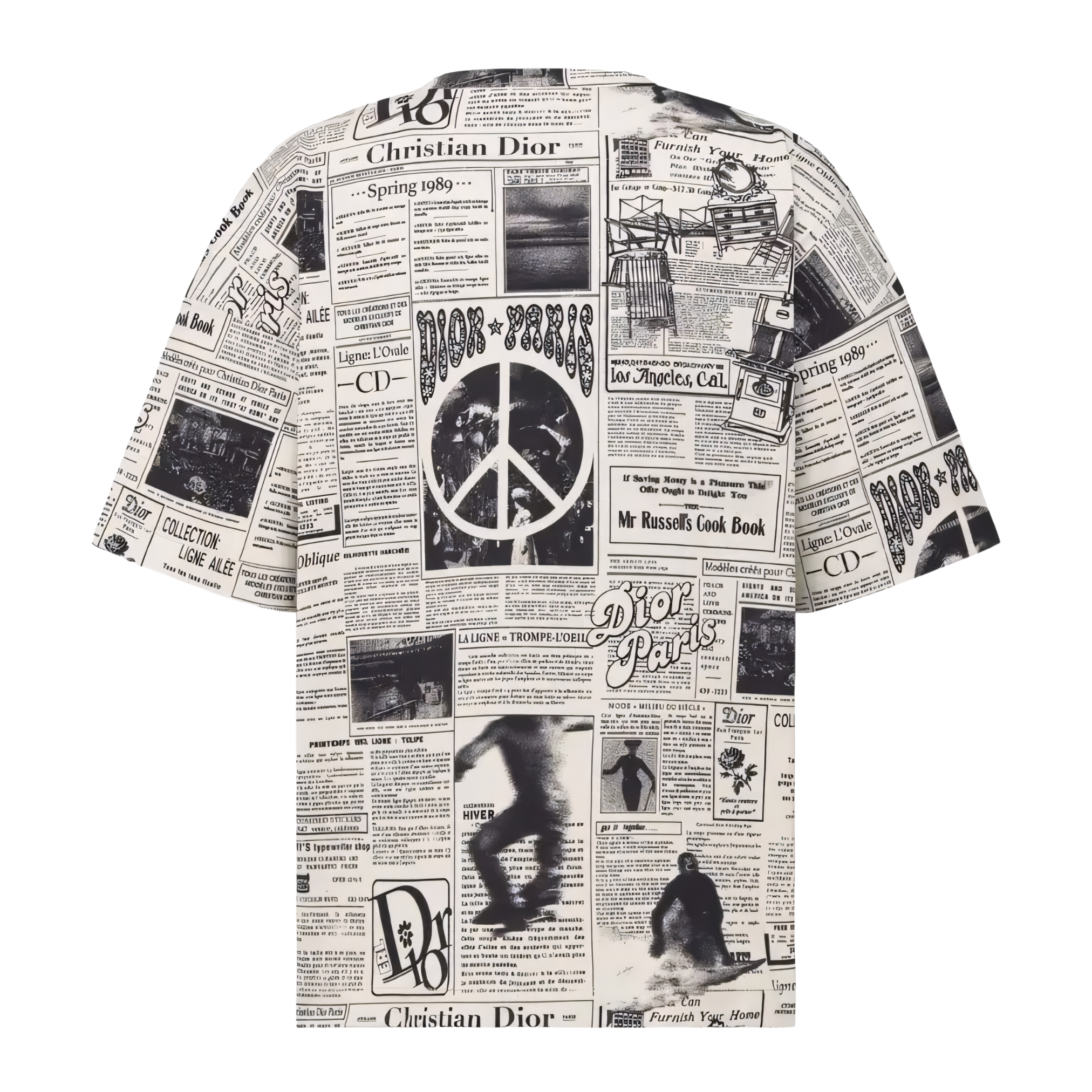 LUXURY HUB CHRISTIAN 'DIOR' ERL NEWSPAPER TEE